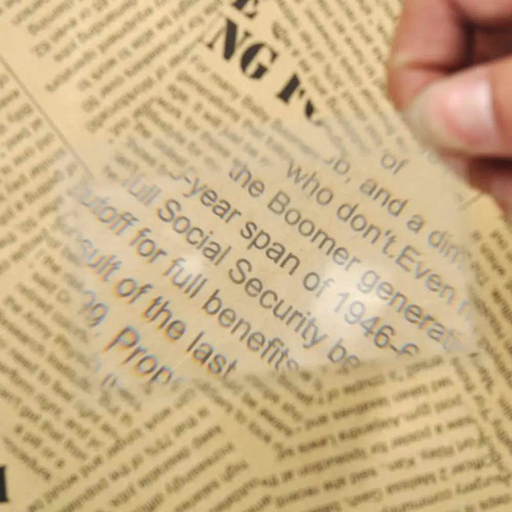 Portable Transparent Made Of Plastics For Reading Newspaper Book Loupe Fresnel Lens Magnifying Glass Magnifiers
Portable Transparent Made Of Plastics For Reading Newspaper Book Loupe Fresnel Lens Magnifying Glass Magnifiers