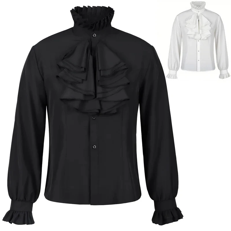 ❤️❤️❤️Men Vampire Victorian Renaissance Shirts And Blouses Solid Black White Gothic Ruffled Stand Collar Medieval Blouse T❤️⭐️❤️
❤️❤️❤️Men Vampire Victorian Renaissance Shirts And Blouses Solid Black White Gothic Ruffled Stand Collar Medieval Blouse T❤️⭐️❤️