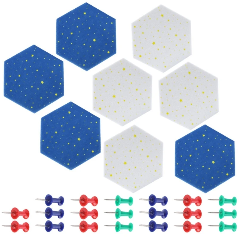 Felt Pin Board Hexagon Felt Bulletin Board Self-Adhesive Memos Board with Push Pin for Wall Office Home Decoration 45BE
Felt Pin Board Hexagon Felt Bulletin Board Self-Adhesive Memos Board with Push Pin for Wall Office Home Decoration 45BE