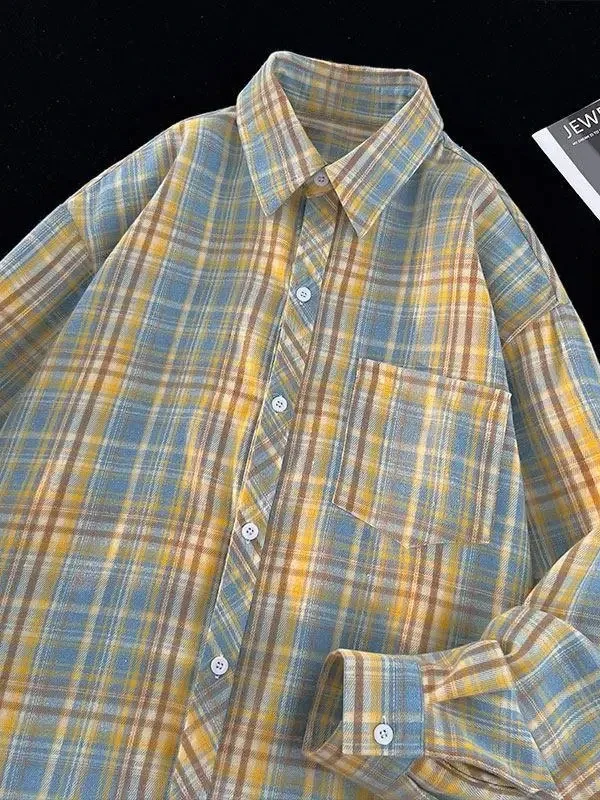 Мужская рубашка в американском стиле High Street в клетку с длинным рукавом и воротником, модная многослойная верхняя одежда для ранней осени
Мужская рубашка в американском стиле High Street в клетку с длинным рукавом и воротником, модная многослойная верхняя одежда для ранней осени