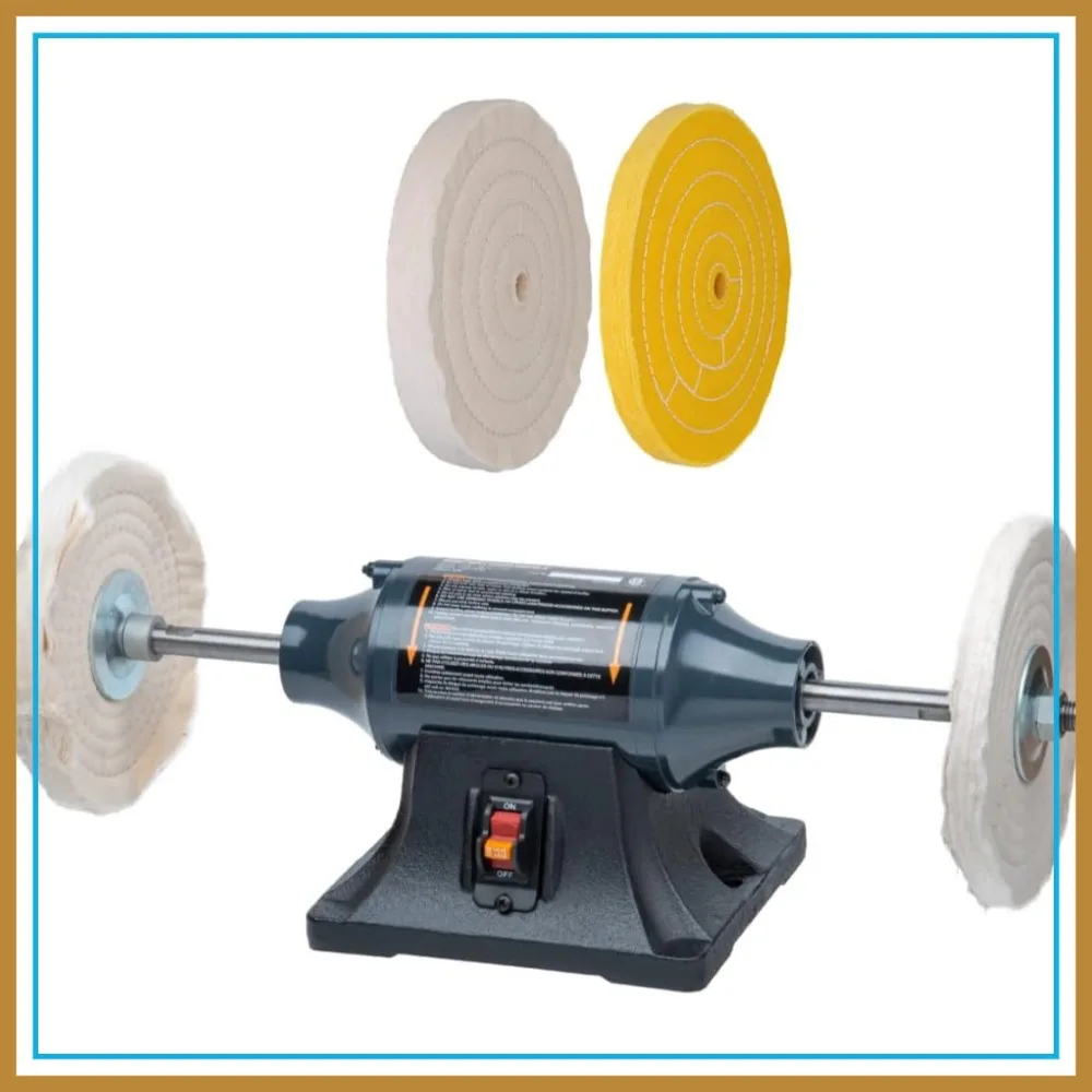 8" Slow Speed Bench Buffer Polishing Machine, 4Pcs 80 Ply Buffing Wheels, Long Shaft for Jewelry Silver
8" Slow Speed Bench Buffer Polishing Machine, 4Pcs 80 Ply Buffing Wheels, Long Shaft for Jewelry Silver