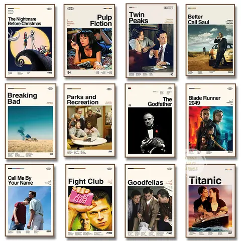 Carteles de Arte de película minimalista Vintage, The Godfather, pulp Foction, scarface, pintura en lienzo, impresiones de pared, imagen, habitación, decoración del hogar