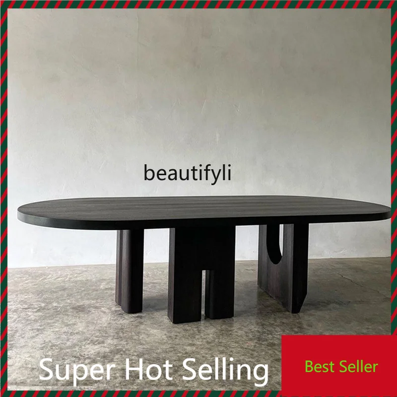 G1218 Medieval solid wood dining table wabi style retro oval dining table household small apartment designer dining table
G1218 Medieval solid wood dining table wabi style retro oval dining table household small apartment designer dining table