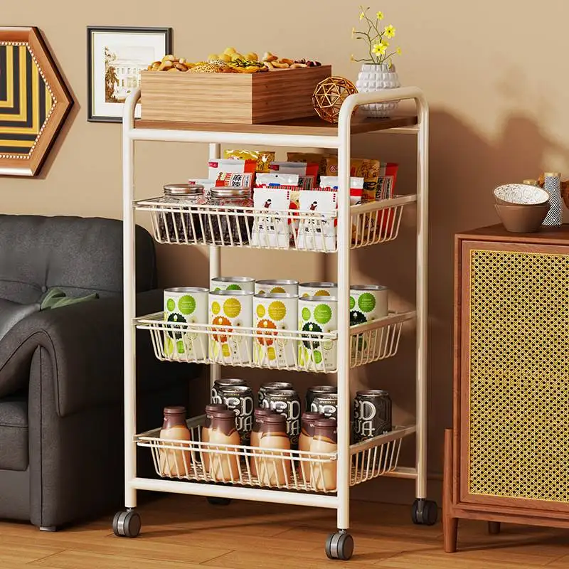 Mobile Multi-layer Storage Rack Kitchen Basket Living Room Organization Cart Small Cart Wood Material Ground Installation
Mobile Multi-layer Storage Rack Kitchen Basket Living Room Organization Cart Small Cart Wood Material Ground Installation