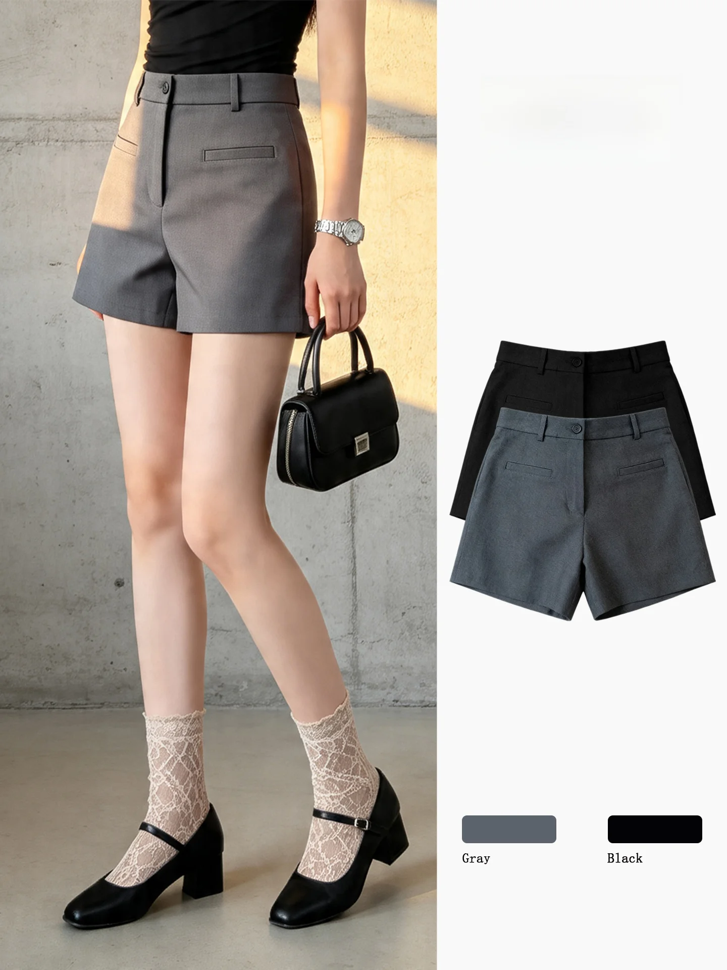 Grey Suit Shorts Women Summer High Waist Slim Straight Leg Pants Small Size A-Line Casual Outerwear Hot Pants
Grey Suit Shorts Women Summer High Waist Slim Straight Leg Pants Small Size A-Line Casual Outerwear Hot Pants