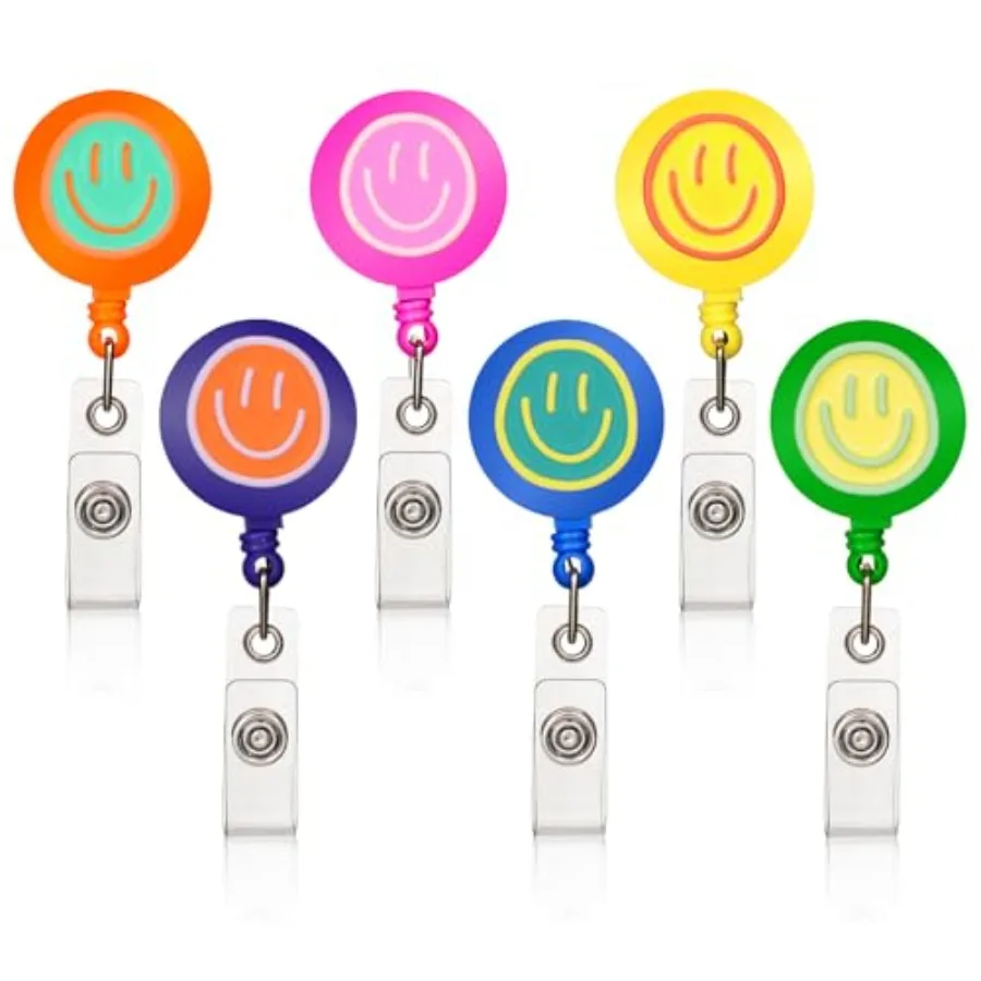 6Pcs Cute Badge Reel Set Happy Face Retractable Badge Holder with Clip, ID Badge Reel for Nurses, Teachers, Hospital, Office an
6Pcs Cute Badge Reel Set Happy Face Retractable Badge Holder with Clip, ID Badge Reel for Nurses, Teachers, Hospital, Office an