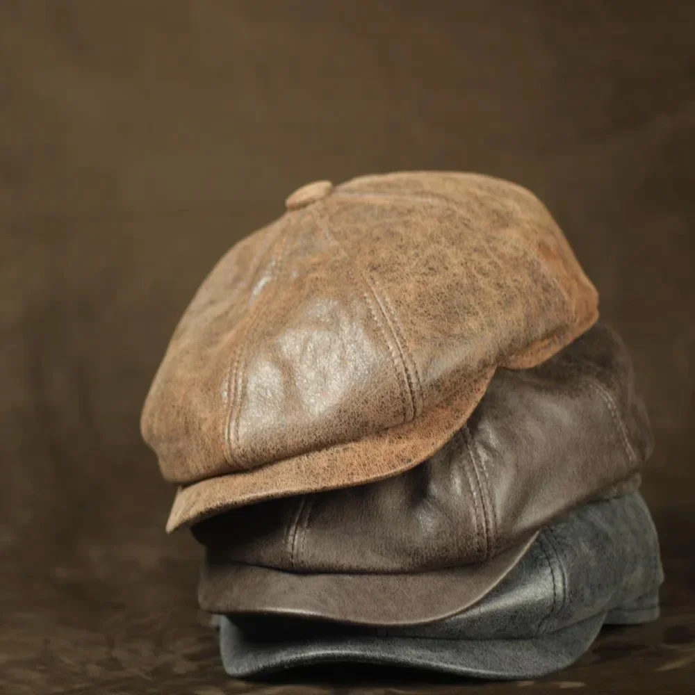 2024 Spring/Winter Genuine Leather Retro Boina Hat Matte Sheepskin Beret Warm Octagonal Cap Winter Cotton Men Padding Hunting
2024 Spring/Winter Genuine Leather Retro Boina Hat Matte Sheepskin Beret Warm Octagonal Cap Winter Cotton Men Padding Hunting