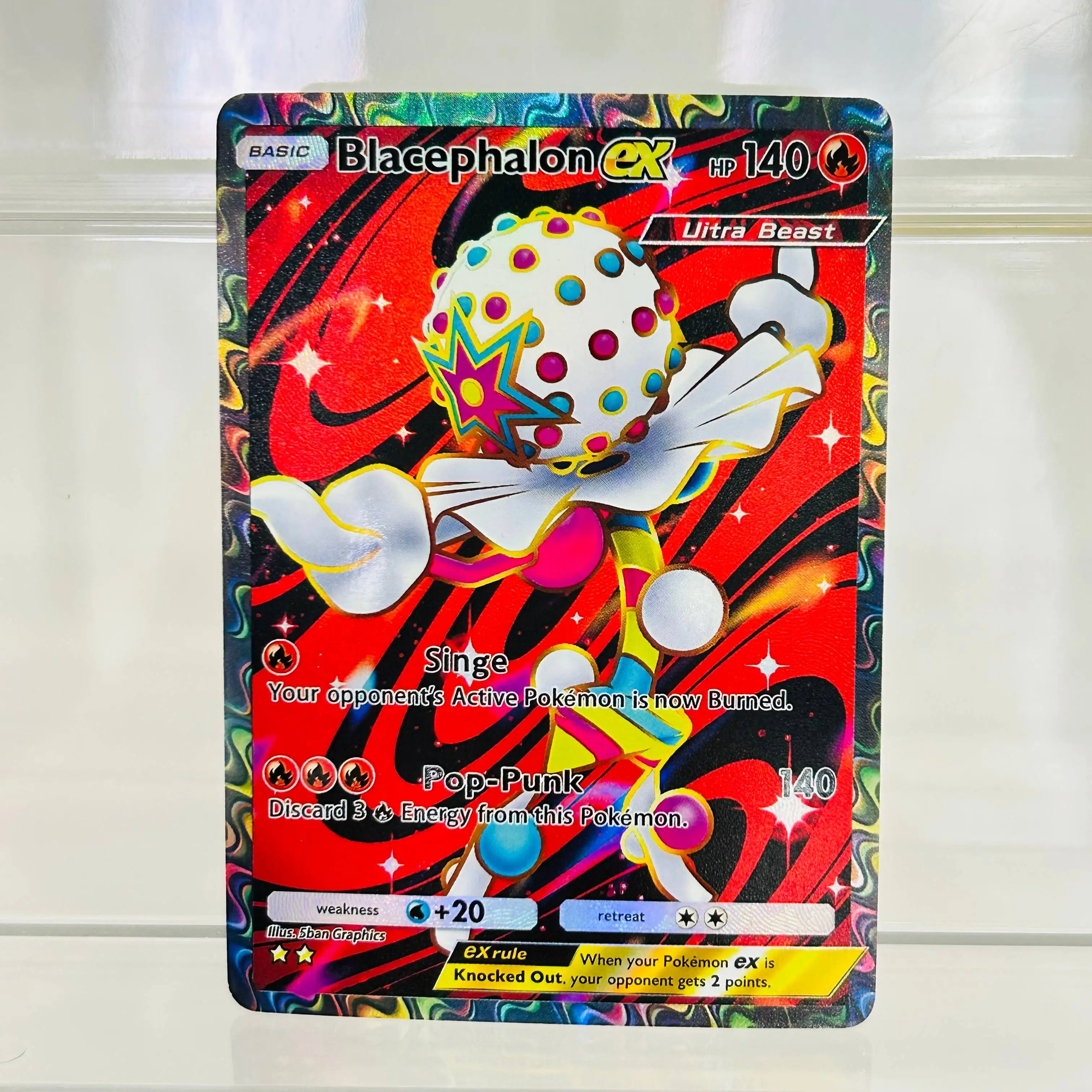 Pokemon Blacephalon ex English DIY Card with Holographic Texture, Perfect Condition Premium Anime Collection Card
Pokemon Blacephalon ex English DIY Card with Holographic Texture, Perfect Condition Premium Anime Collection Card