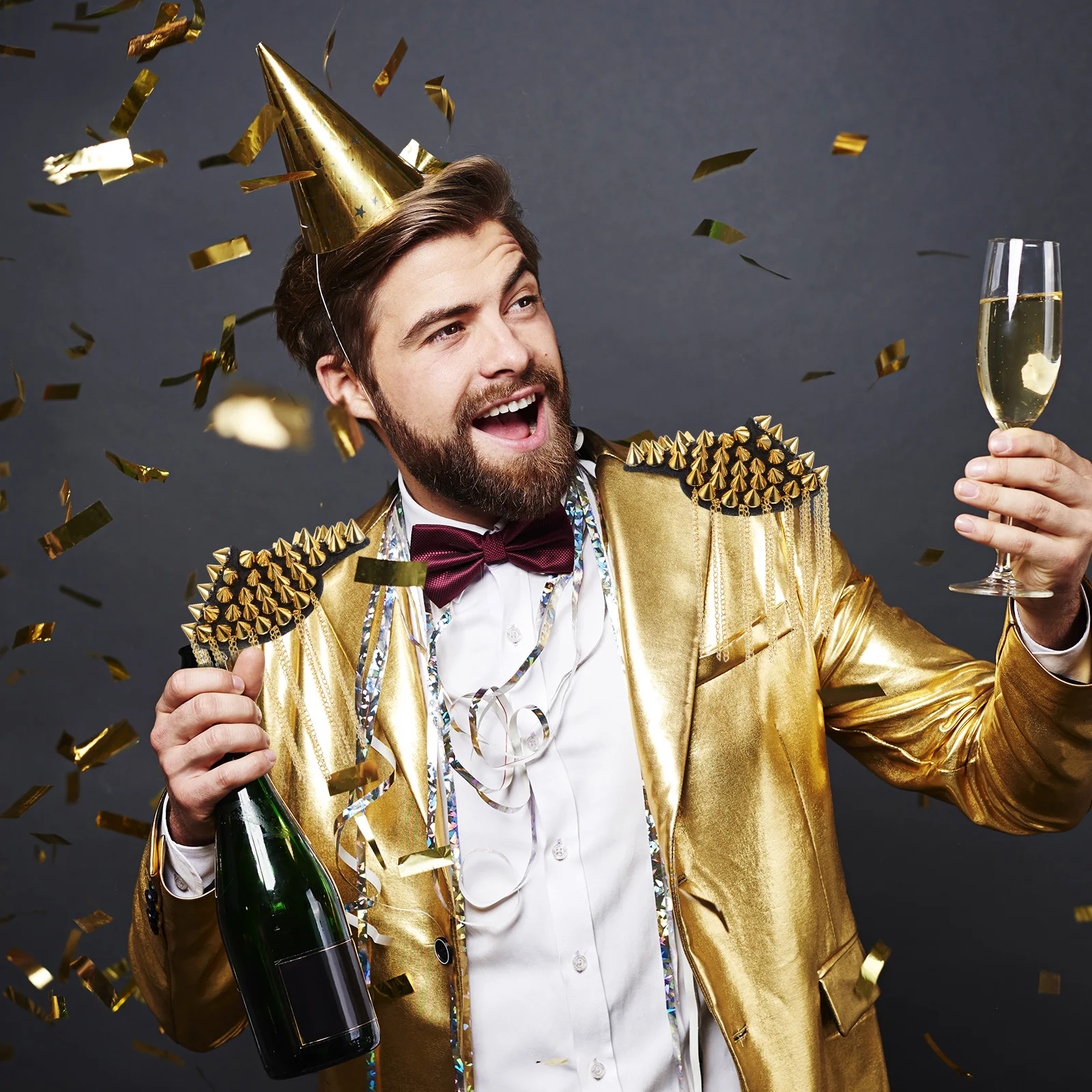 Gothic Punk Epaulet Men Military Chain Epaulet Star Tassel Shoulder Boards Badge Decorative Clothing Accessory
Gothic Punk Epaulet Men Military Chain Epaulet Star Tassel Shoulder Boards Badge Decorative Clothing Accessory