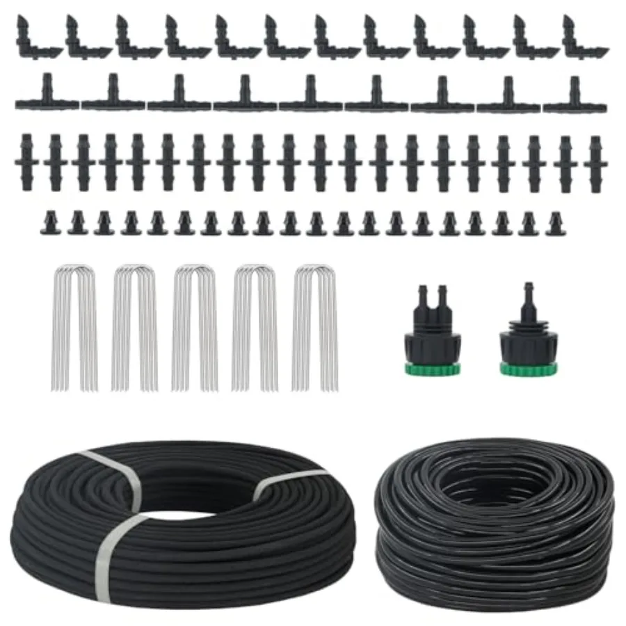 200ft 1/4'' Soaker Hose Tubing Kit for Drip Irrigation with 100ft Drip Irrigation Tubing 102pcs Fittings Green Garden Bed Green
200ft 1/4'' Soaker Hose Tubing Kit for Drip Irrigation with 100ft Drip Irrigation Tubing 102pcs Fittings Green Garden Bed Green