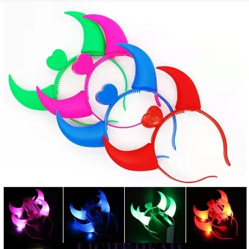 25pcs/lot Halloween Glowing Devil Horns Headband LED Light Up Head Boppers for Cosplay Party Accessory Favor
25pcs/lot Halloween Glowing Devil Horns Headband LED Light Up Head Boppers for Cosplay Party Accessory Favor