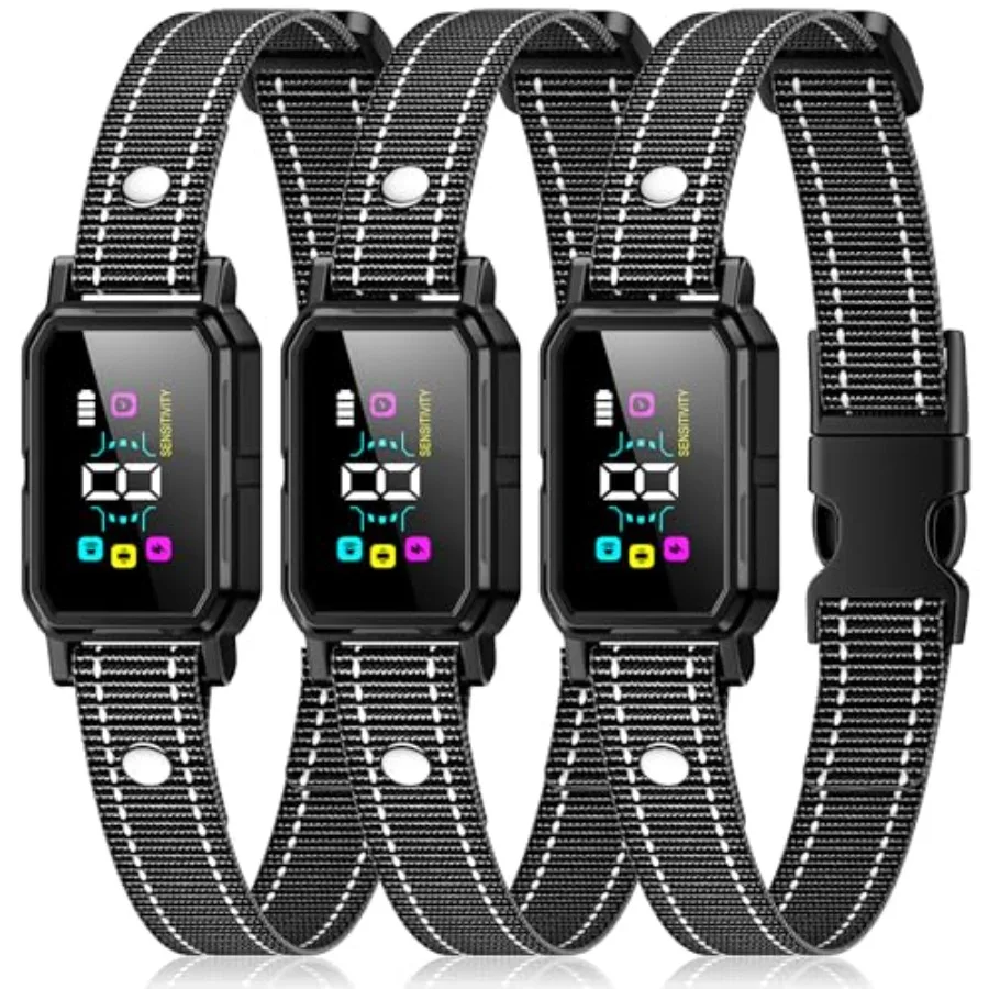 3-Pack Dog Bark Collar for Large Dogs 8-120Lbs: Nylon Strap, Black, Adjustable 5-Level Sensitivity with Beep/Vibration/Shock Mo
3-Pack Dog Bark Collar for Large Dogs 8-120Lbs: Nylon Strap, Black, Adjustable 5-Level Sensitivity with Beep/Vibration/Shock Mo
