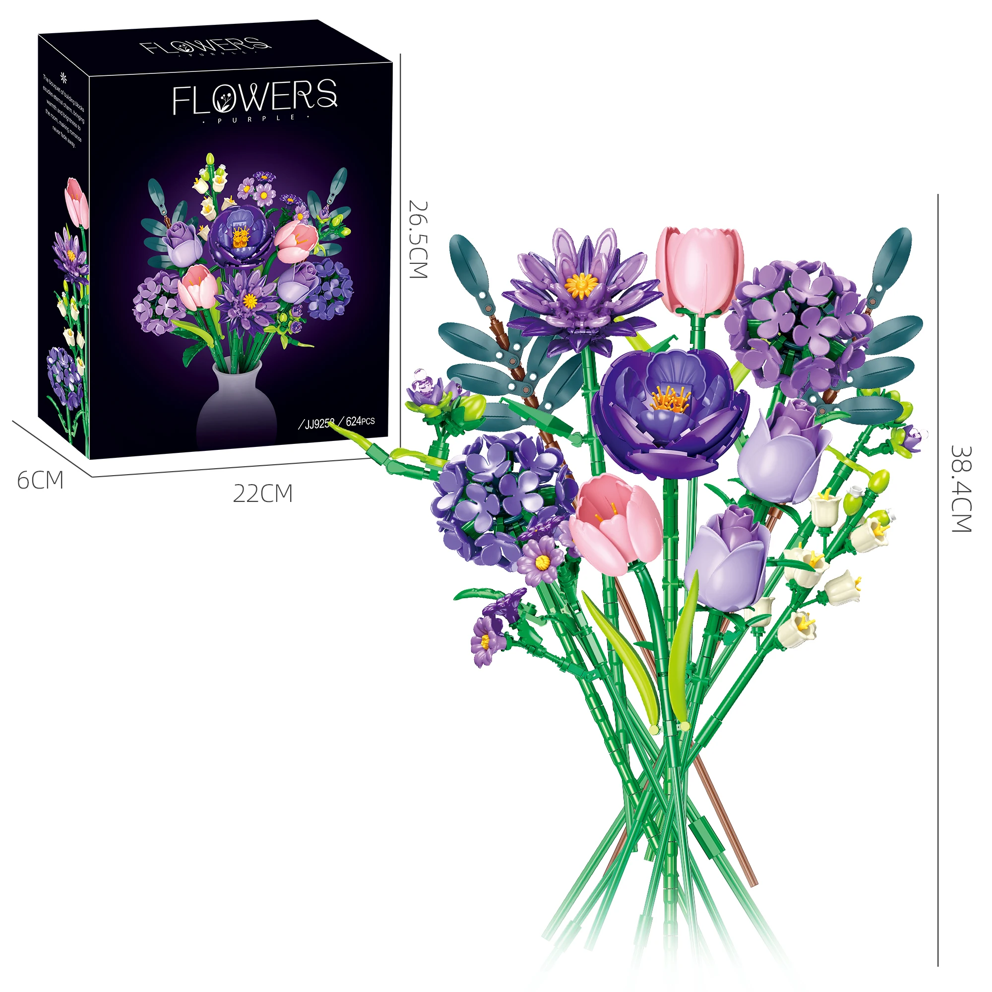 624PCS Rose Tulip Flower Bouquet MOC Building Blocks Small Particle DIY Botanical Model STEM Toy Girls Valentine Birthday Gift
624PCS Rose Tulip Flower Bouquet MOC Building Blocks Small Particle DIY Botanical Model STEM Toy Girls Valentine Birthday Gift
