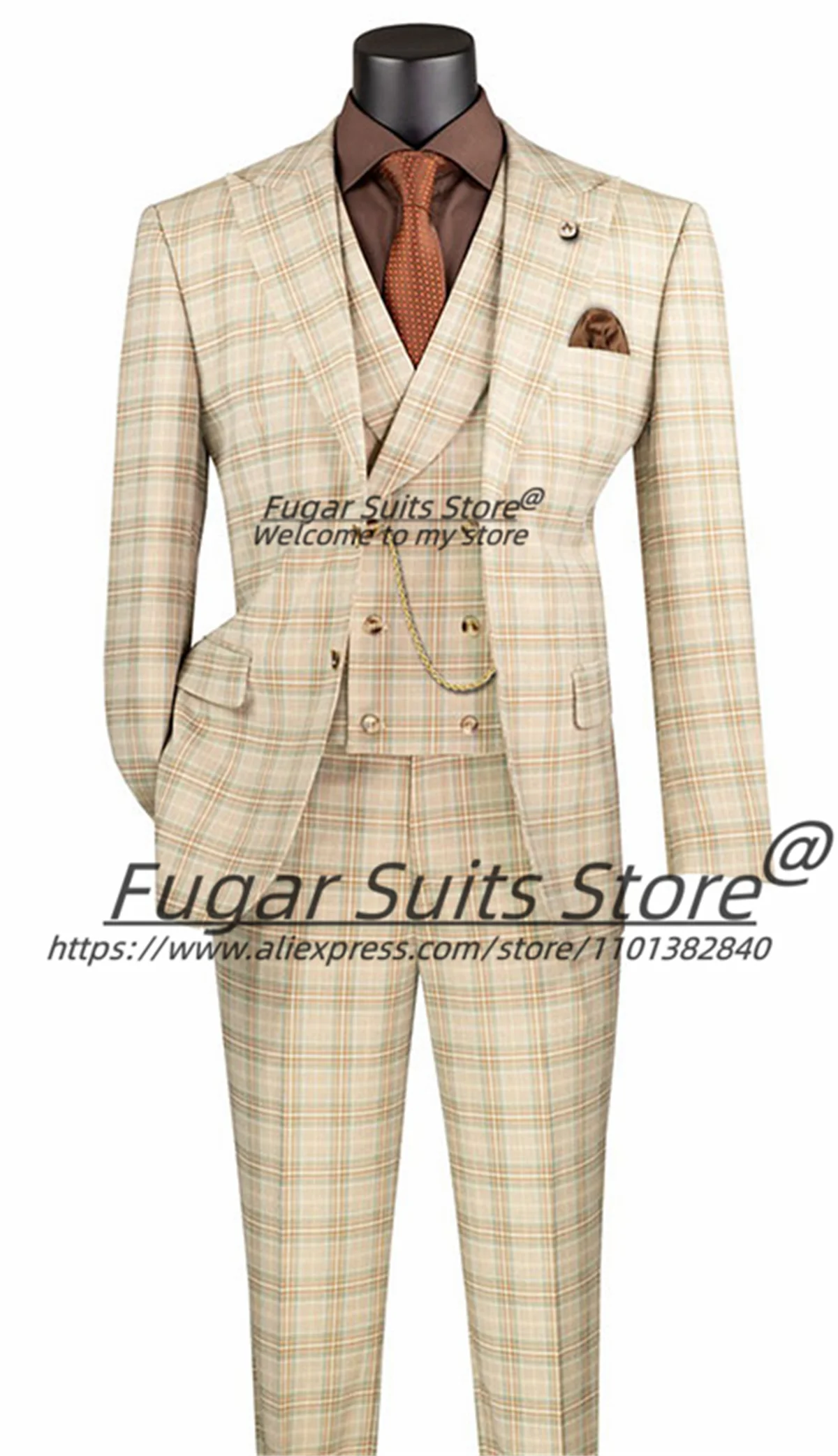 Elegant Formal Plaid Men Suits Customized Slim Fit Peak Lapel Groom Wedding Tuxedos 3Pieces Sets Male Formal Blazers Ropa Hombre
Elegant Formal Plaid Men Suits Customized Slim Fit Peak Lapel Groom Wedding Tuxedos 3Pieces Sets Male Formal Blazers Ropa Hombre