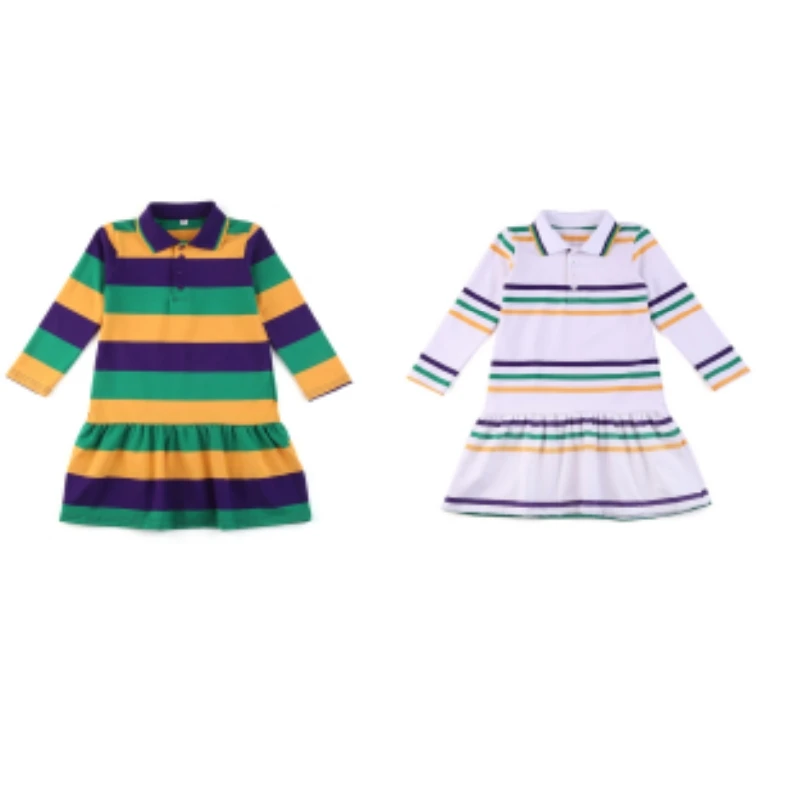 Hot Sale Cotton Stripe Children Girls Dress Kids Madi Gras Clothing Set Long Sleeve Baby Girls Dress
Hot Sale Cotton Stripe Children Girls Dress Kids Madi Gras Clothing Set Long Sleeve Baby Girls Dress