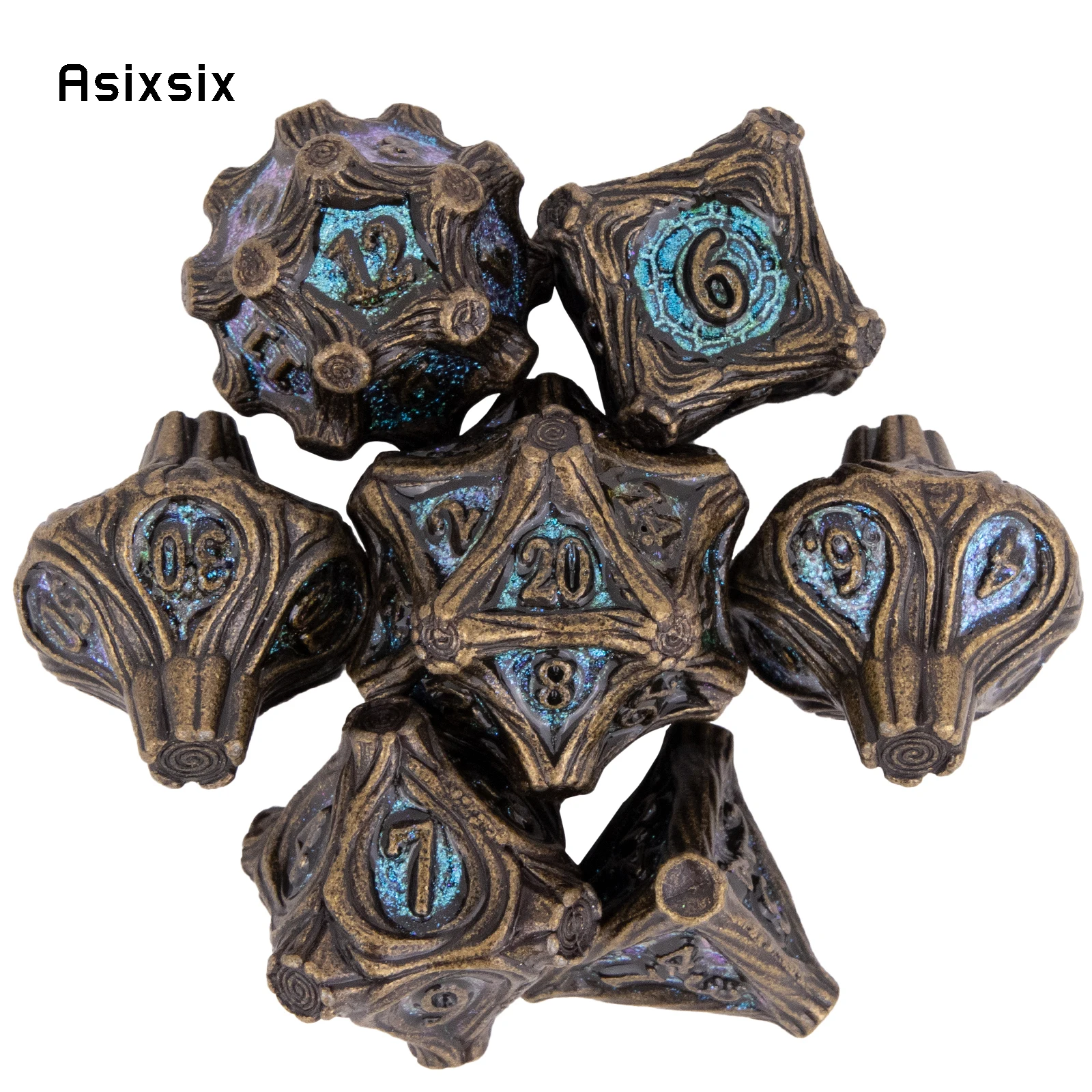 Metal Dice Perfect for Tabletop Rpgs and Card Games 7 Pcs Yellow Green Tree Root Dice Metal Polyhedral Dice Role-Playing RPG
Metal Dice Perfect for Tabletop Rpgs and Card Games 7 Pcs Yellow Green Tree Root Dice Metal Polyhedral Dice Role-Playing RPG