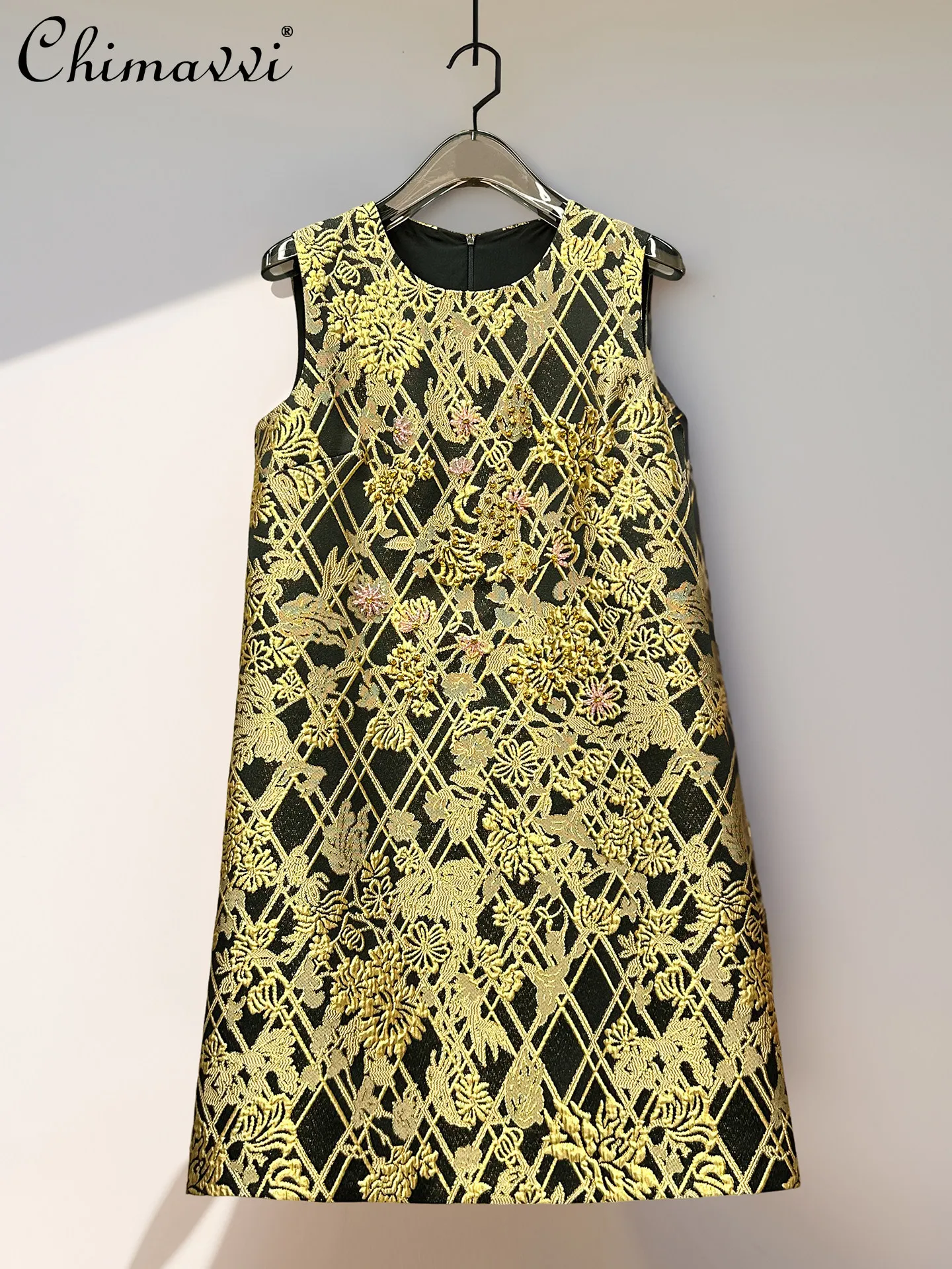 2026 Spring Summer New Women's Jacquard Gold Stamping Embroidery Beaded Tank Dress French Elegant High-end Luxury A-line Dress
2026 Spring Summer New Women's Jacquard Gold Stamping Embroidery Beaded Tank Dress French Elegant High-end Luxury A-line Dress
