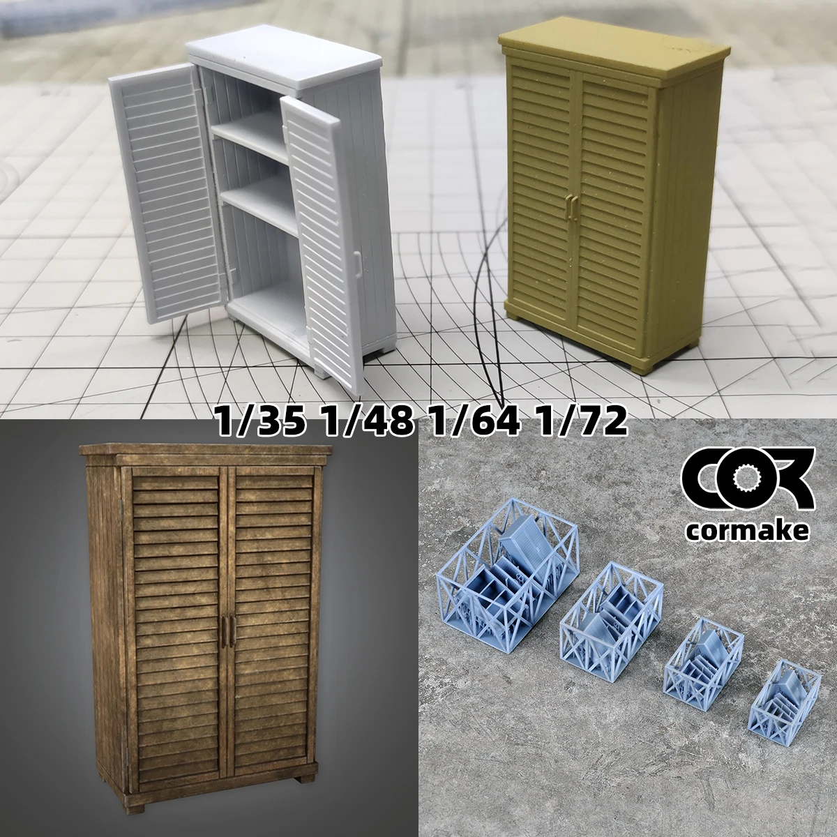 Assembly wardrobe cupboard closet tool cabinet model Soft decoration diorama Scale model kit 1/72 1/64 1/48 1/35 1/32
Assembly wardrobe cupboard closet tool cabinet model Soft decoration diorama Scale model kit 1/72 1/64 1/48 1/35 1/32
