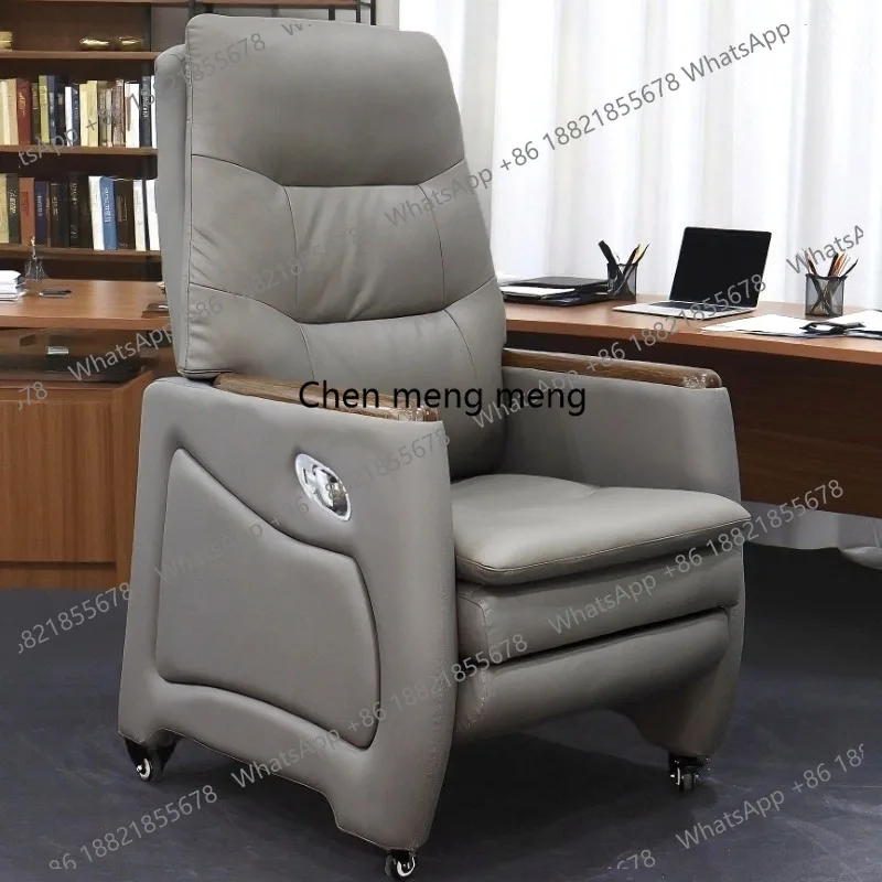 Business leather boss chair office gray reclining massage modern simple class chair
Business leather boss chair office gray reclining massage modern simple class chair