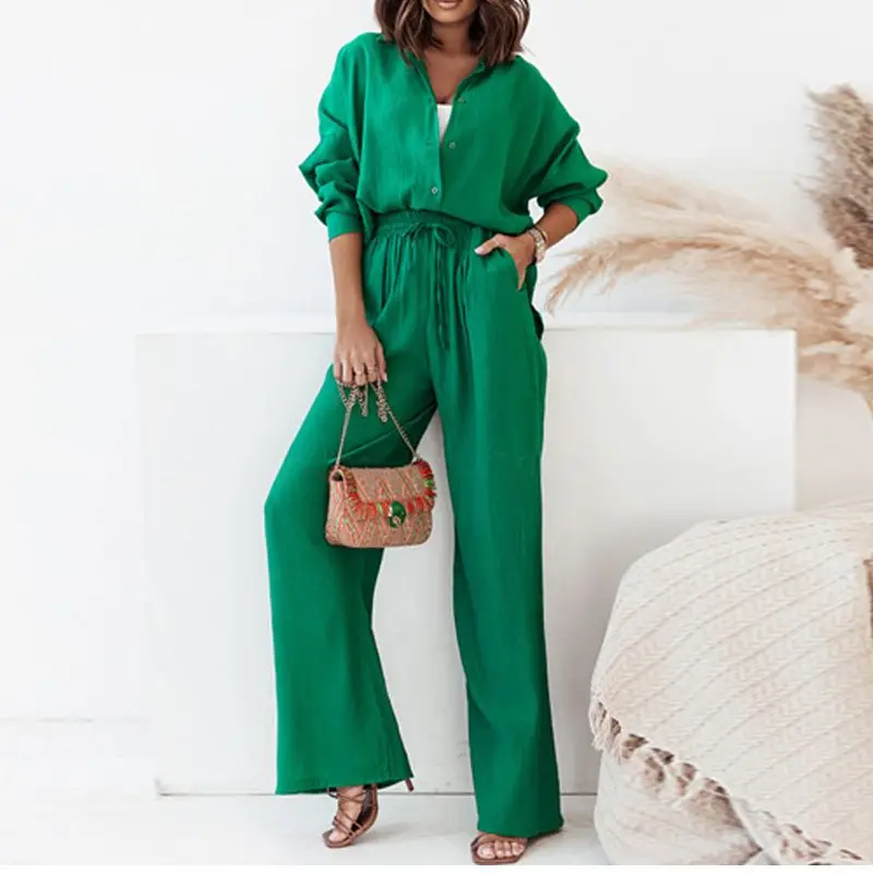 European and American Style Autumn Women's Casual Loose Fitting Long Sleeved Shirt, Straight Leg Pants Set, Tall 2-piece Set
European and American Style Autumn Women's Casual Loose Fitting Long Sleeved Shirt, Straight Leg Pants Set, Tall 2-piece Set
