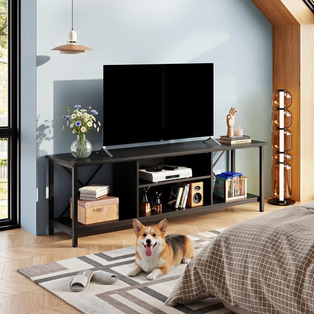 Industrial TV Stand for Up To 70 Inch TV, Heavy-Duty Metal Frame Entertainment Center with Adjustable Shelves, Customized
Industrial TV Stand for Up To 70 Inch TV, Heavy-Duty Metal Frame Entertainment Center with Adjustable Shelves, Customized