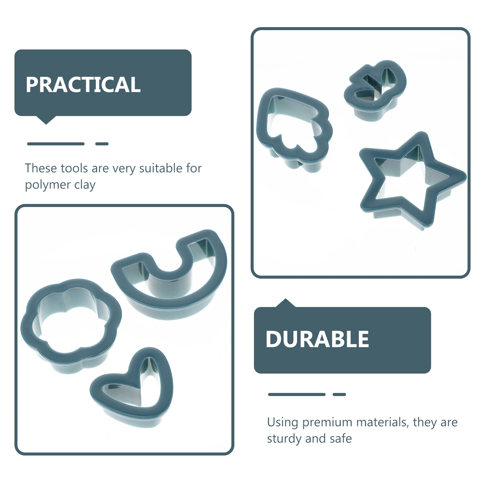 1 set Clay Cutting Mold Tools for Polymer Jewelry Making Crafts Earrings Safe Rounded Edges Long Lasting Plastic DIY Supplies
1 set Clay Cutting Mold Tools for Polymer Jewelry Making Crafts Earrings Safe Rounded Edges Long Lasting Plastic DIY Supplies