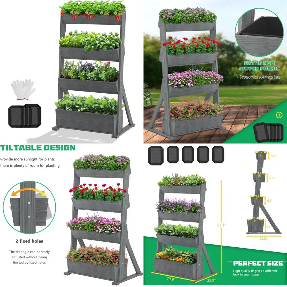 4-х уровневые деревянные вертикальные садовые горшки — отдельно стоящая поднятая стойка для цветов для посадки на открытом воздухе и в помещении
4-х уровневые деревянные вертикальные садовые горшки — отдельно стоящая поднятая стойка для цветов для посадки на открытом воздухе и в помещении