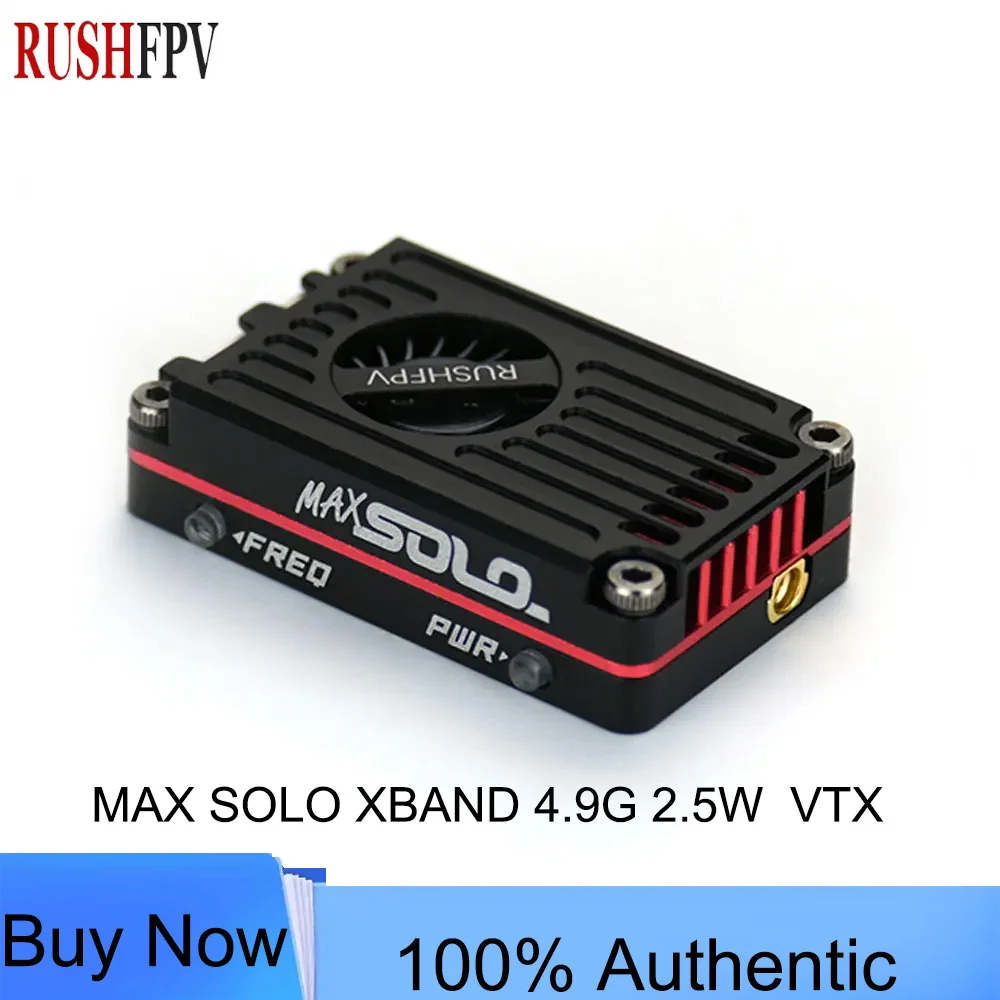 RUSHFPV MAX SOLO 4.9G 2.5W 8CH VTX CNC Aluminum Case Cooling Fan High Power Video Transmitter for RC FPV Long Range Racing Drone
RUSHFPV MAX SOLO 4.9G 2.5W 8CH VTX CNC Aluminum Case Cooling Fan High Power Video Transmitter for RC FPV Long Range Racing Drone