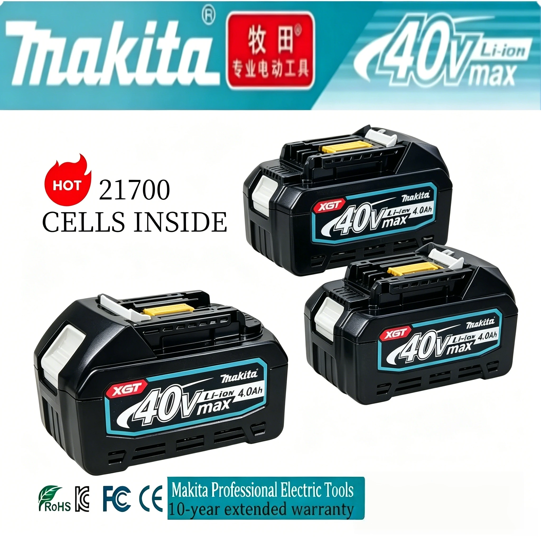 Makita Genuine BL4050F 40V 4.0Ah XGT Battery for Drill Saw Grinder Wrench HS004G TD001G All Makita Cordless Tools
Makita Genuine BL4050F 40V 4.0Ah XGT Battery for Drill Saw Grinder Wrench HS004G TD001G All Makita Cordless Tools