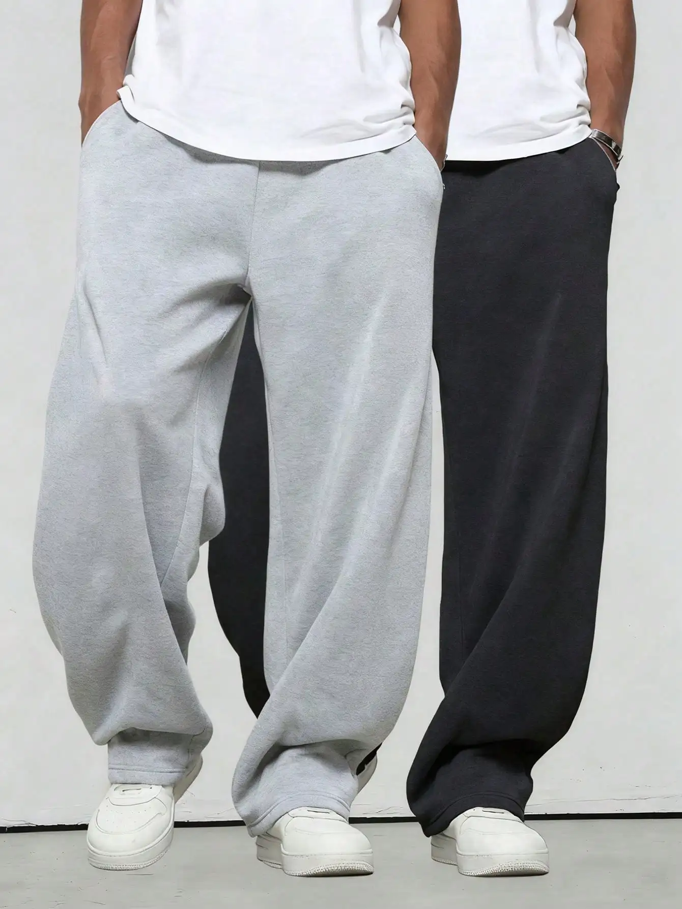 2-Pack Men's Loose Fit Elastic Waist Sweatpants, Gray & Charcoal, Soft Cotton Blend, Spring to Winter Wear
2-Pack Men's Loose Fit Elastic Waist Sweatpants, Gray & Charcoal, Soft Cotton Blend, Spring to Winter Wear