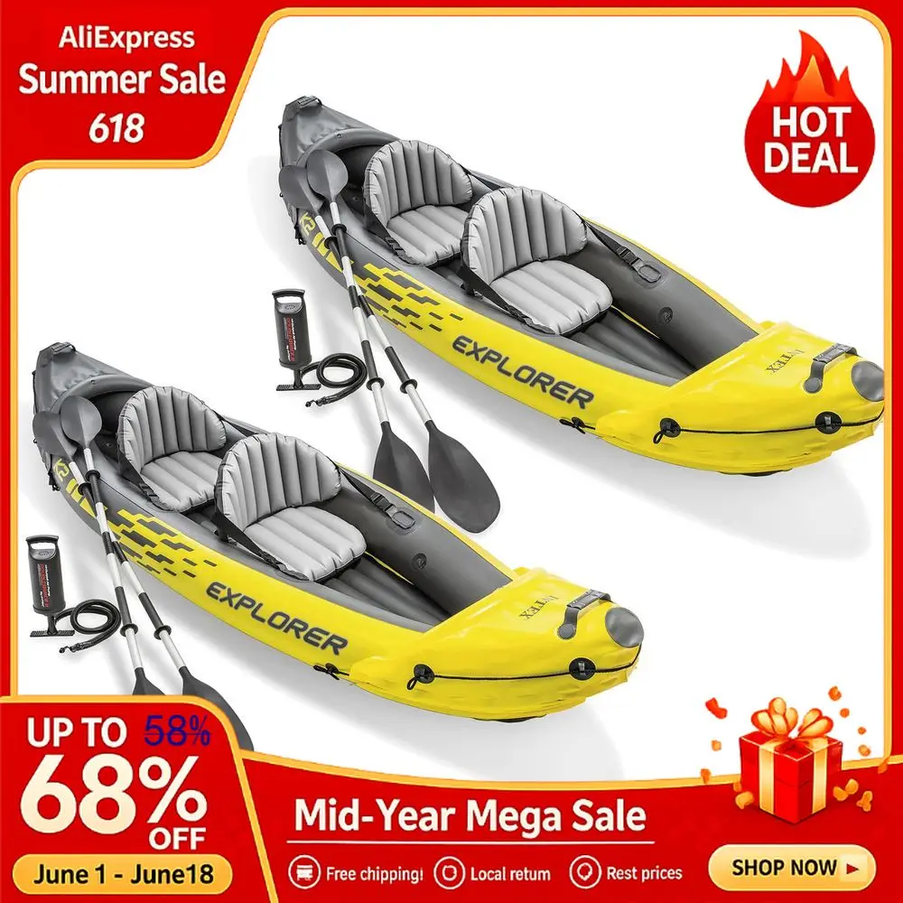 68307EP K2 Inflatable Kayak Set Deluxe 86in Kayak Paddles And HighOutput Pump Adjustable Seats With Backrest Removable Custom
68307EP K2 Inflatable Kayak Set Deluxe 86in Kayak Paddles And HighOutput Pump Adjustable Seats With Backrest Removable Custom