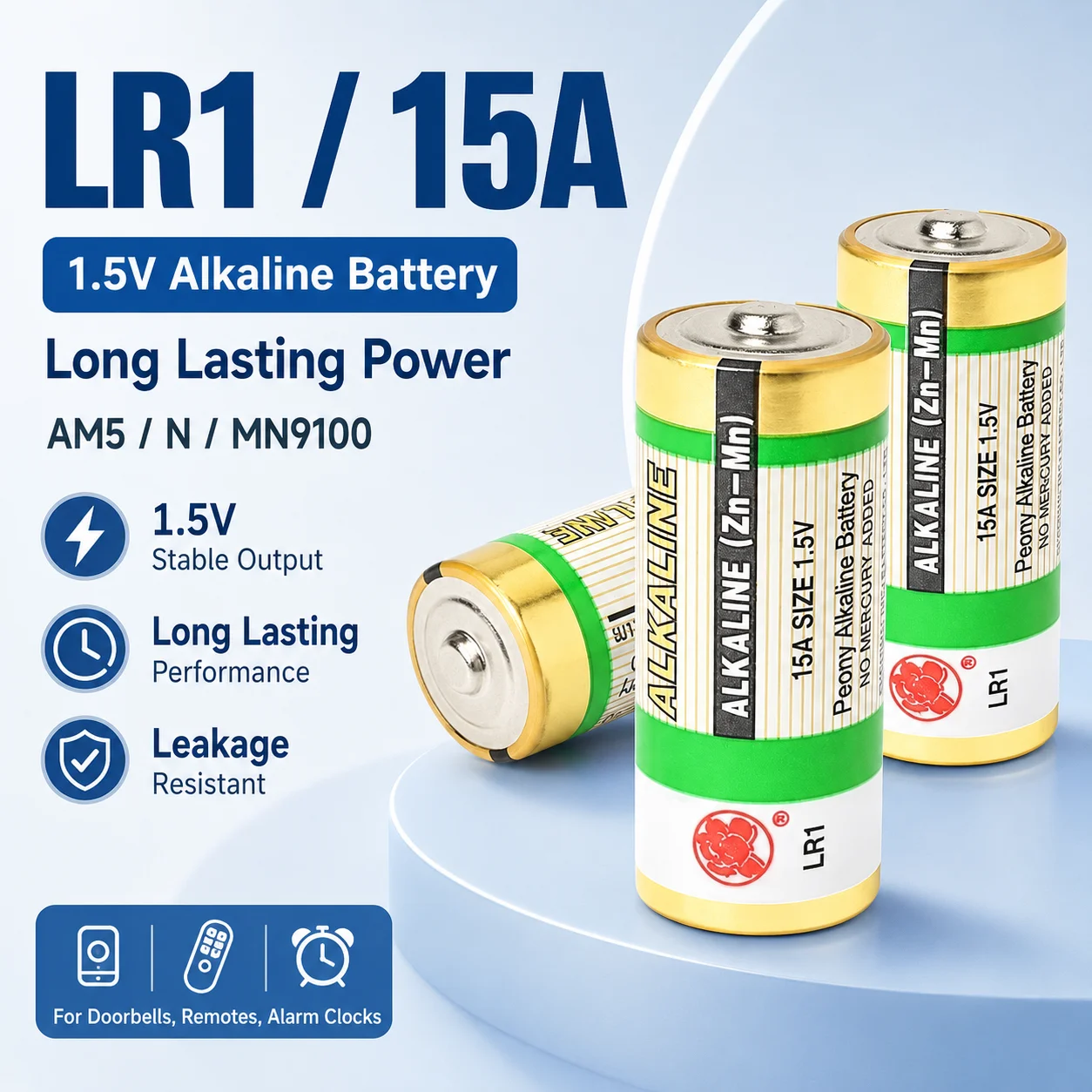 LR1 N Size 1.5V Alkaline Battery MN9100 E90 for Car Remote Doorbell Smart Lock Toy Bluetooth Speaker Clock
LR1 N Size 1.5V Alkaline Battery MN9100 E90 for Car Remote Doorbell Smart Lock Toy Bluetooth Speaker Clock