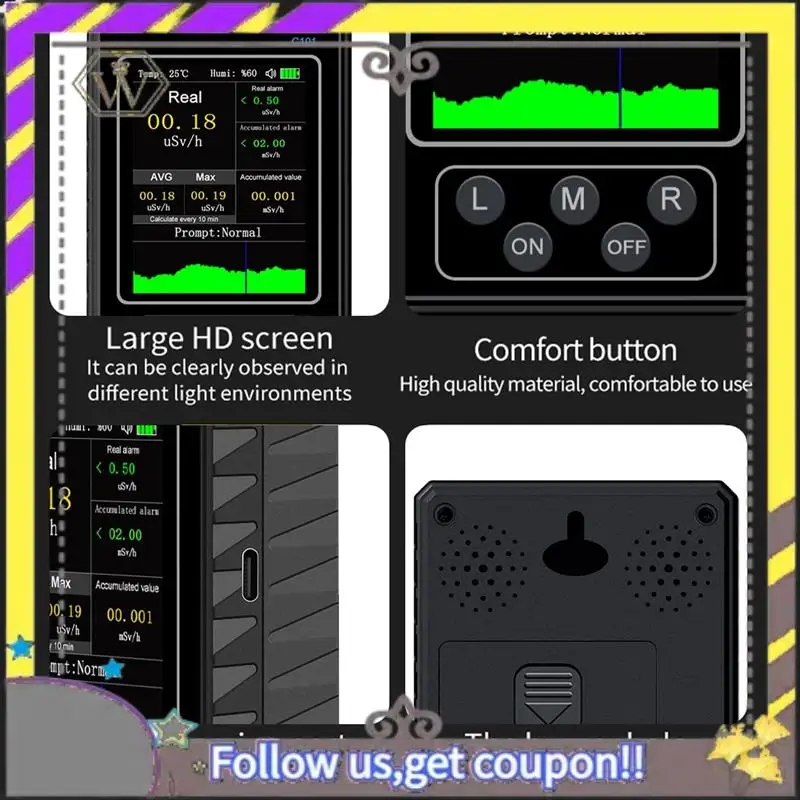 New Geiger Counter Nuclear Radiation Detector Handheld Dosimeter Β Y X-Ray Beta Gamma Detector LCD Radioactive Tester
New Geiger Counter Nuclear Radiation Detector Handheld Dosimeter Β Y X-Ray Beta Gamma Detector LCD Radioactive Tester