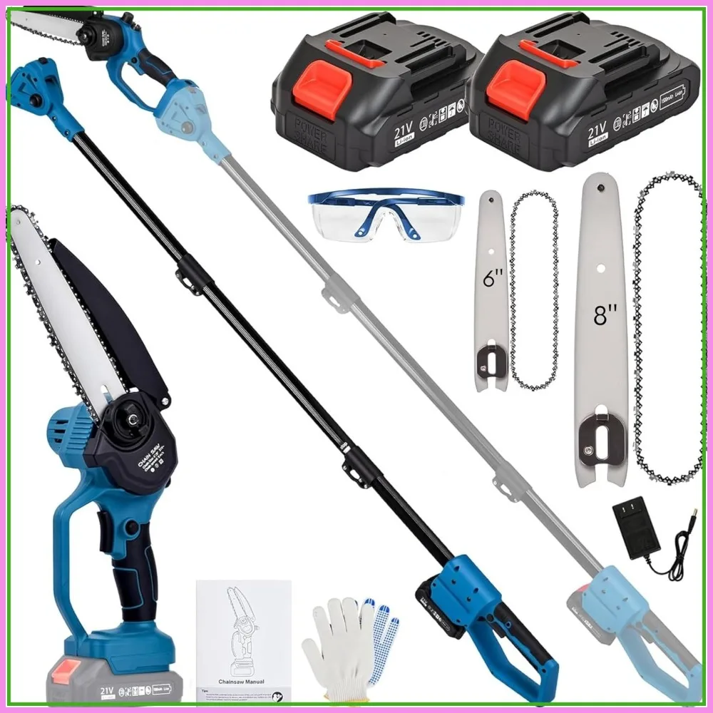6" & 8" Electric Pole Saws for Tree Trimming,Cordless Mini Chainsaw with Extension Pole,Lightweight Limb Branch Cutter Pruner
6" & 8" Electric Pole Saws for Tree Trimming,Cordless Mini Chainsaw with Extension Pole,Lightweight Limb Branch Cutter Pruner