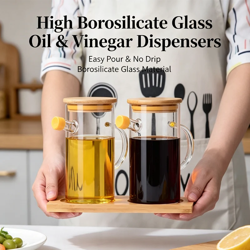 Household Glass Oil Dispenser Bottle Anti-slip Plastic Base Handle Cover Sauce Vinegar Cooking Storage Pot
Household Glass Oil Dispenser Bottle Anti-slip Plastic Base Handle Cover Sauce Vinegar Cooking Storage Pot