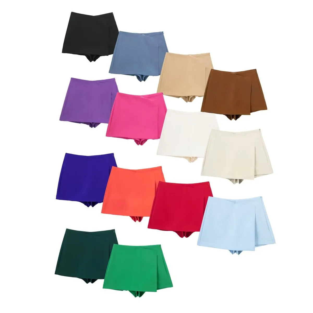 High Waist Asymmetric Shorts Skirt Pants Cross-Border Fashion Leg Lengthening Women's Casual Pants mid Waist Polyester
High Waist Asymmetric Shorts Skirt Pants Cross-Border Fashion Leg Lengthening Women's Casual Pants mid Waist Polyester