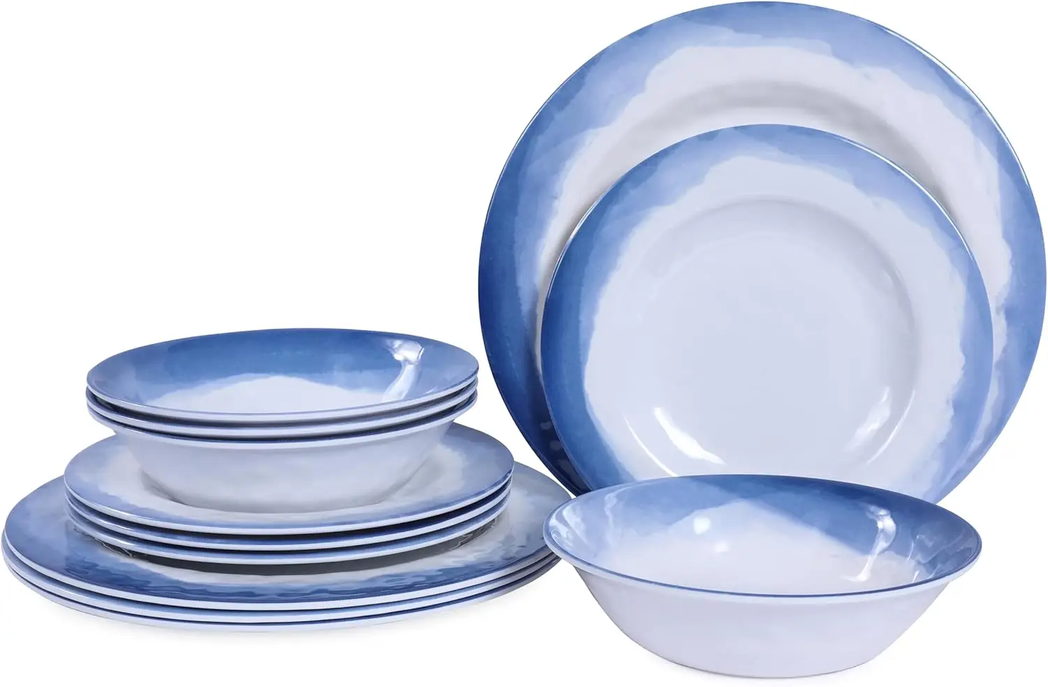 Melamine Dinnerware Sets- 12pcs Melamine Plates and Bowls Set for 4, Suitable for Indoor and Outdoor Use, Blue
Melamine Dinnerware Sets- 12pcs Melamine Plates and Bowls Set for 4, Suitable for Indoor and Outdoor Use, Blue