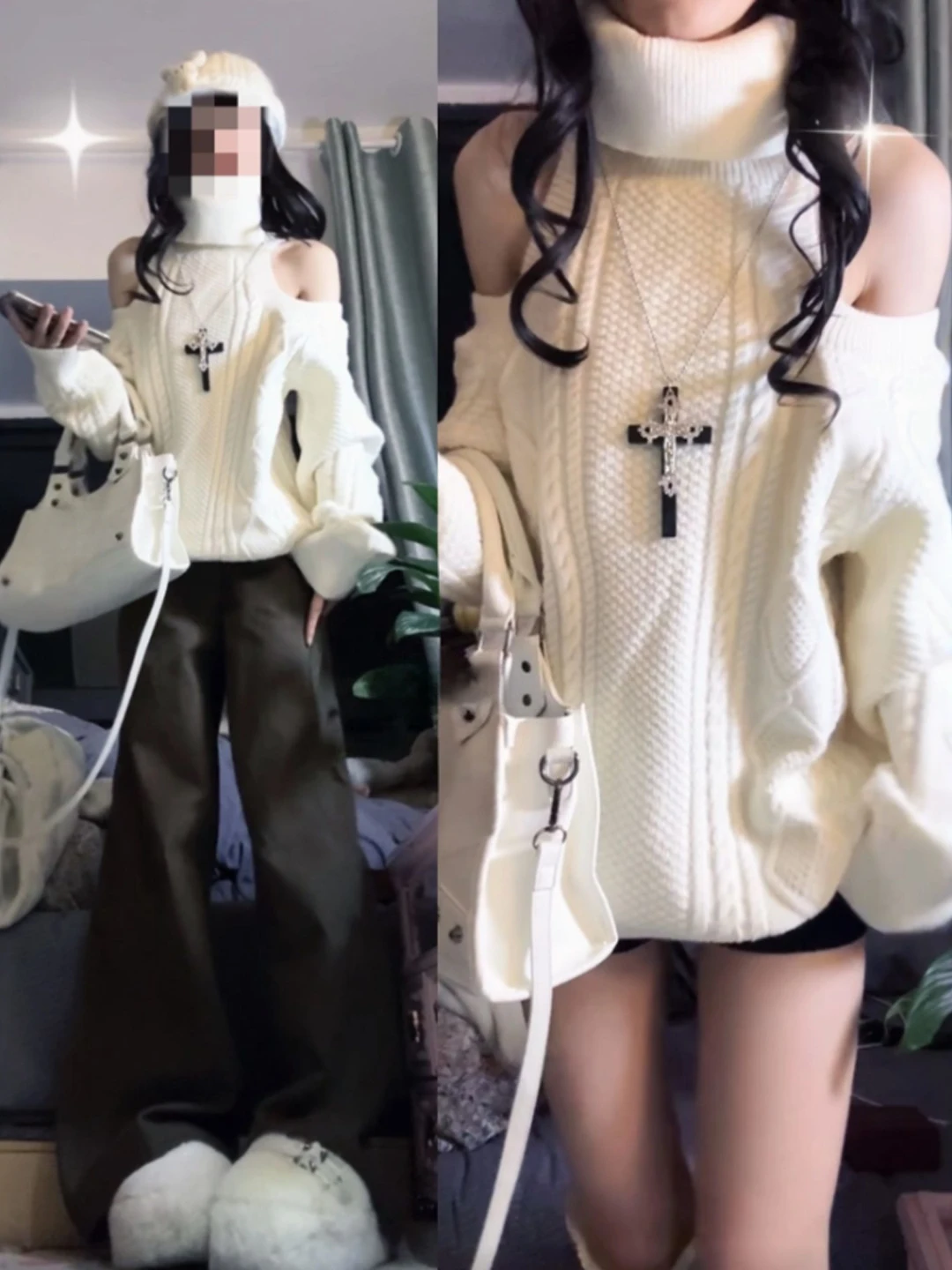 Trendy Oversized Knitwear High Collar Long Sve Faionable oulder Bared Winter Top for Women Korean Sle Loose Fit
Trendy Oversized Knitwear High Collar Long Sve Faionable oulder Bared Winter Top for Women Korean Sle Loose Fit