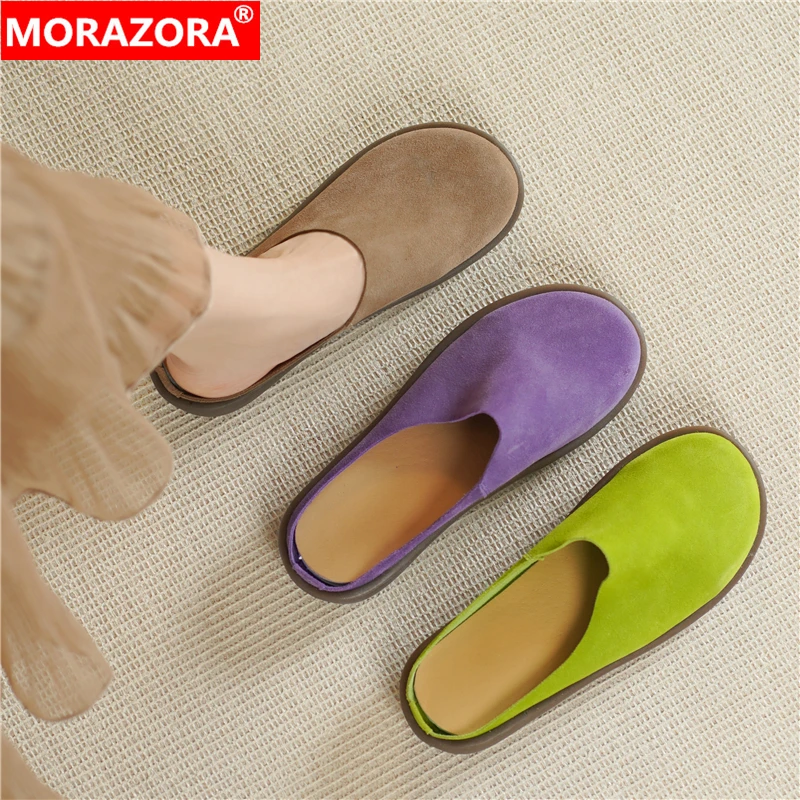 MORAZORA INS, новые модные женские тапочки из коровьей замши, летние тапочки ручной работы, фиолетовые женские повседневные шлепанцы, летняя обувь
MORAZORA INS, новые модные женские тапочки из коровьей замши, летние тапочки ручной работы, фиолетовые женские повседневные шлепанцы, летняя обувь