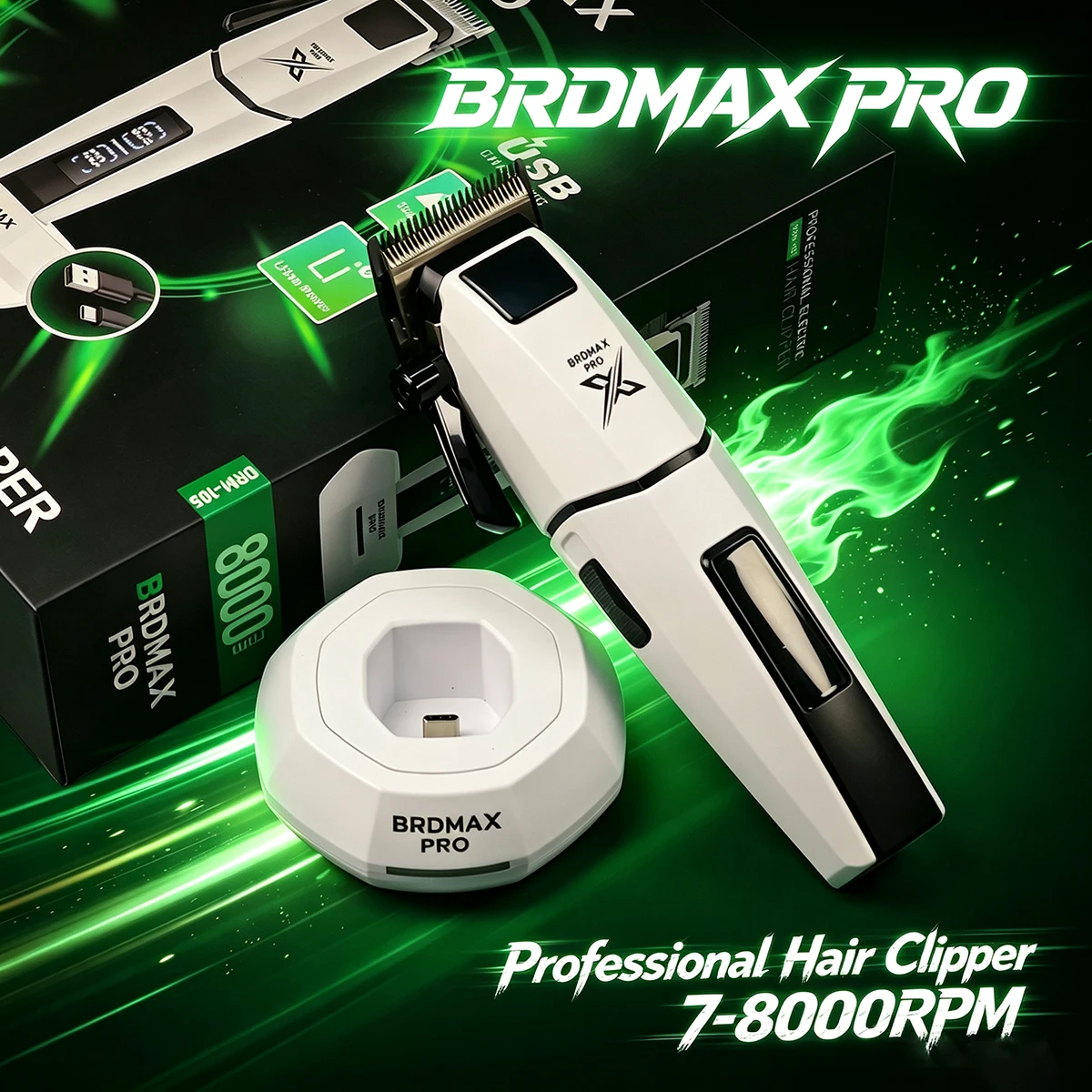 DRM-105 New Men's Electric Hair Clipper Professional hair trimmer 8000RPM Fade Blade Barbers Oil Head Salon Hairdressing Machine
DRM-105 New Men's Electric Hair Clipper Professional hair trimmer 8000RPM Fade Blade Barbers Oil Head Salon Hairdressing Machine