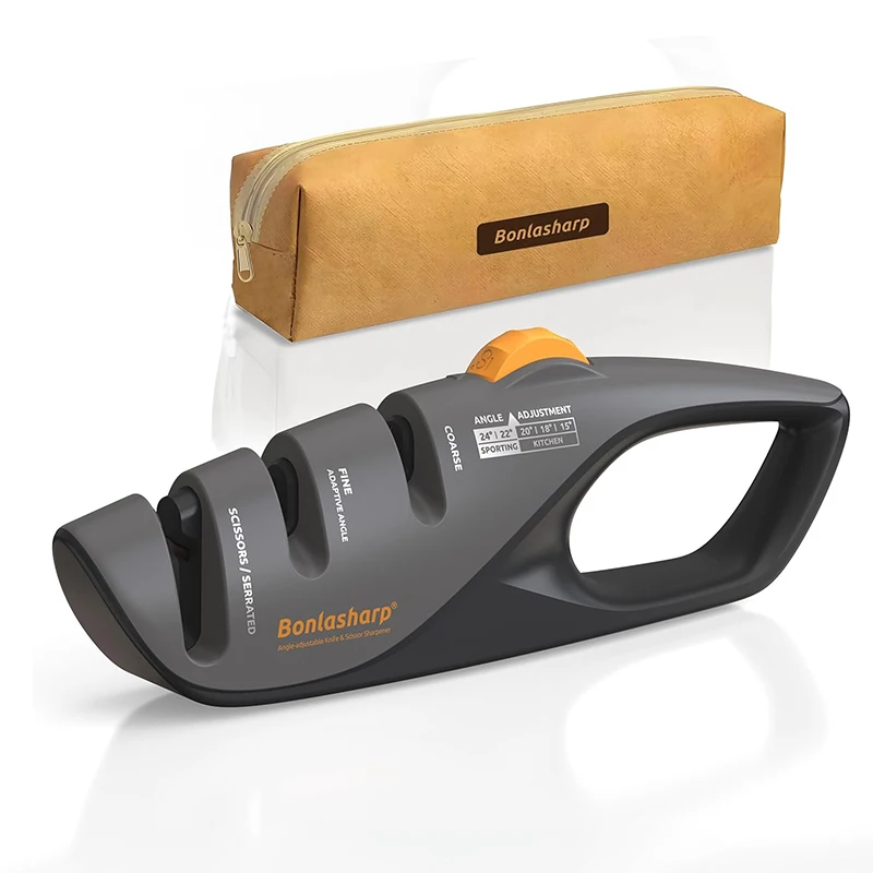 Knife Sharpener - 5-Angle Adjustable for Kitchen Knives, Scissors & Pocket Knives, Non-Slip Base, Coarse & Fine Slots Household
Knife Sharpener - 5-Angle Adjustable for Kitchen Knives, Scissors & Pocket Knives, Non-Slip Base, Coarse & Fine Slots Household