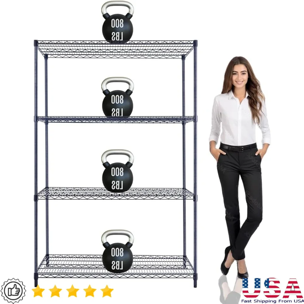 Commercial Grade 4-Tier Wire Shelving Unit NSF Certified Heavy Duty Max Load 3200lbs Adjustable Metal Storage Rack Garage
Commercial Grade 4-Tier Wire Shelving Unit NSF Certified Heavy Duty Max Load 3200lbs Adjustable Metal Storage Rack Garage