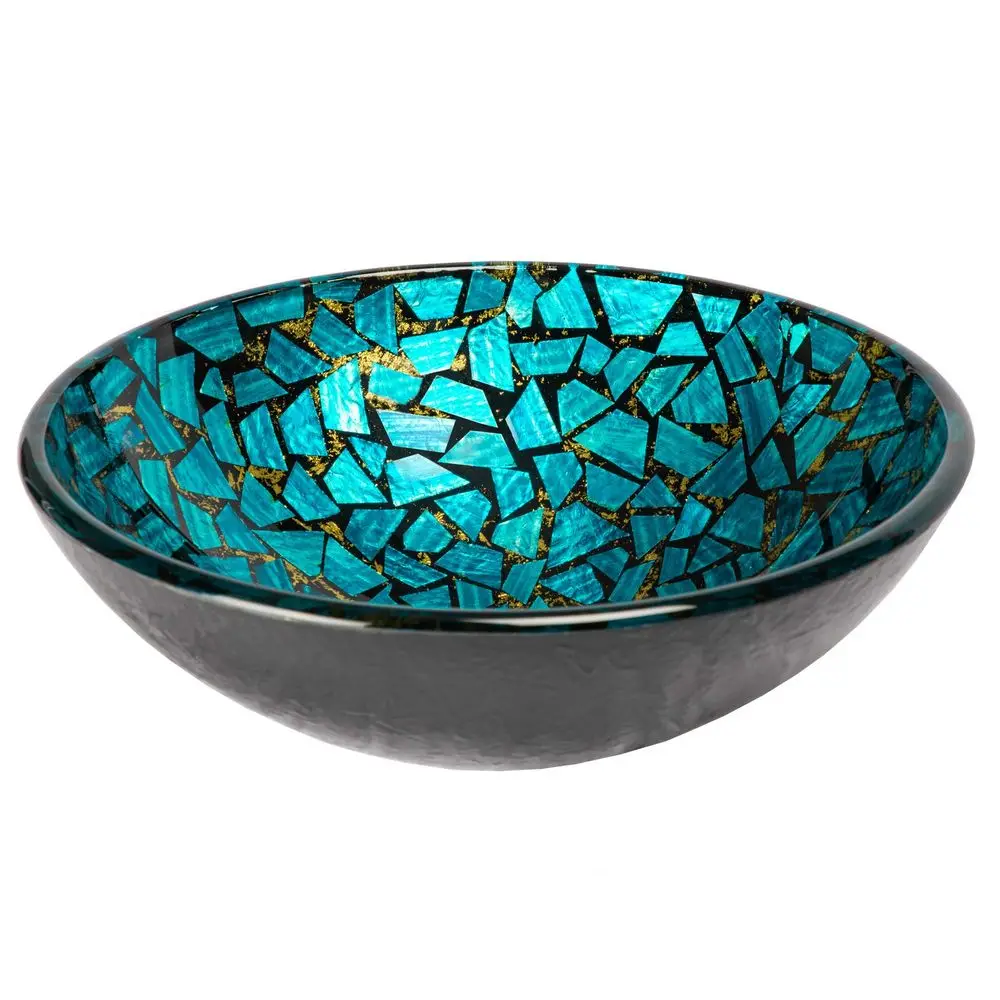Blue amp Gold Mosaic Round Glass Sink Bowl Bathroom Vessel Sink for Vanity Top
Blue amp Gold Mosaic Round Glass Sink Bowl Bathroom Vessel Sink for Vanity Top
