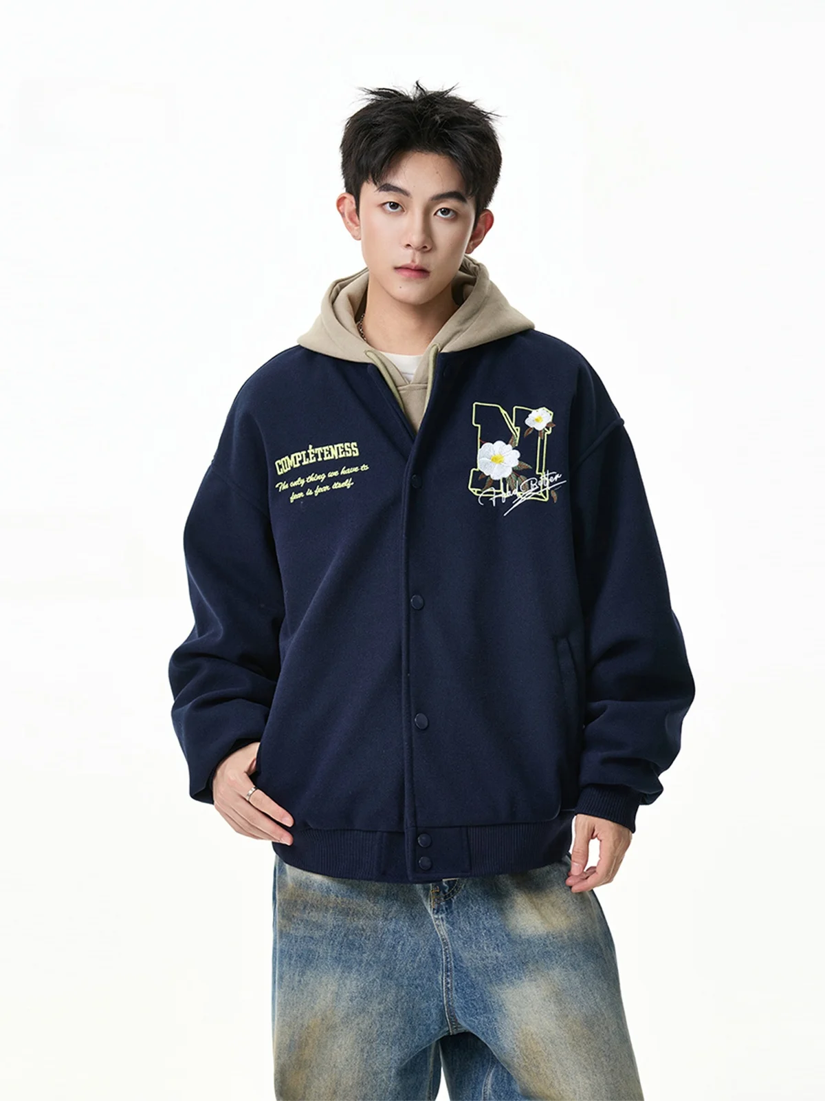 Американский джет с вышивкой чайной розы, мужской и женский зимний тренд, брендовый дизайн, свободный спортивный бейсбольный костюм для пары
Американский джет с вышивкой чайной розы, мужской и женский зимний тренд, брендовый дизайн, свободный спортивный бейсбольный костюм для пары