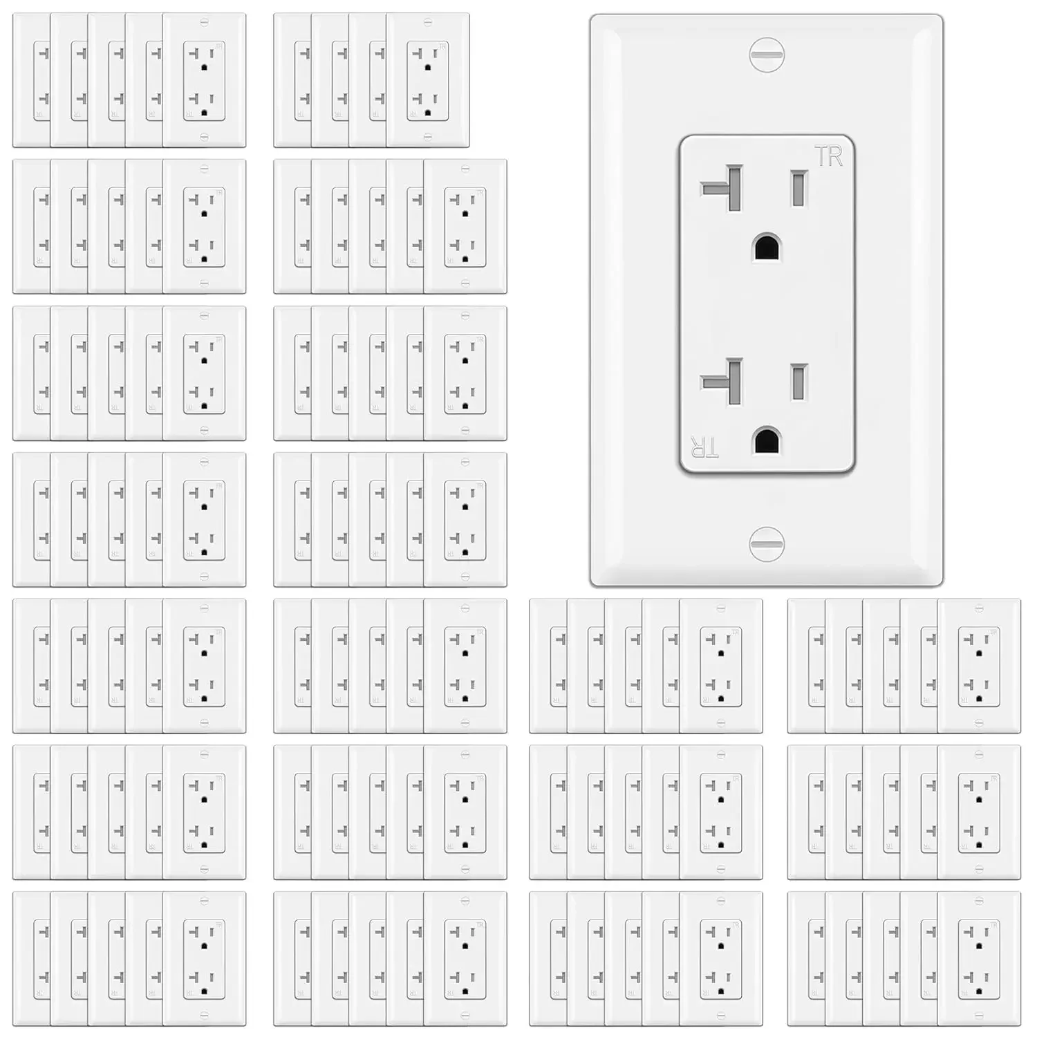 100 Pack 20 Amp Decor Electrical Wall Outlet, Decorator Tamper-Resistant Receptacle, Wallplate Included, Residential and
100 Pack 20 Amp Decor Electrical Wall Outlet, Decorator Tamper-Resistant Receptacle, Wallplate Included, Residential and