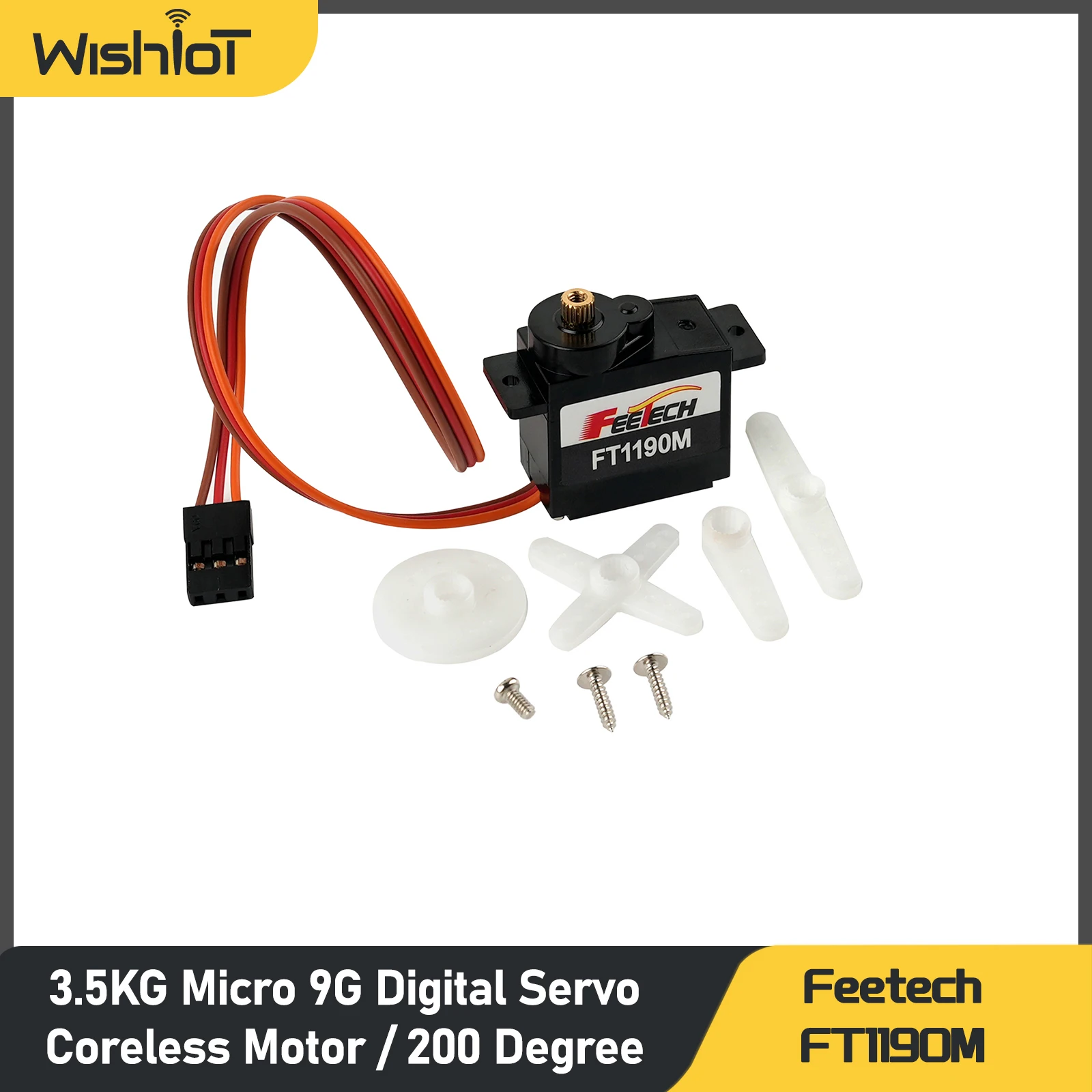 Feetech 3.5KG Micro 9G Digital Servo Metal Gear Coreless Servo Motor 200 Degree for Microbit RC Helicopter Education Robotic Kit
Feetech 3.5KG Micro 9G Digital Servo Metal Gear Coreless Servo Motor 200 Degree for Microbit RC Helicopter Education Robotic Kit
