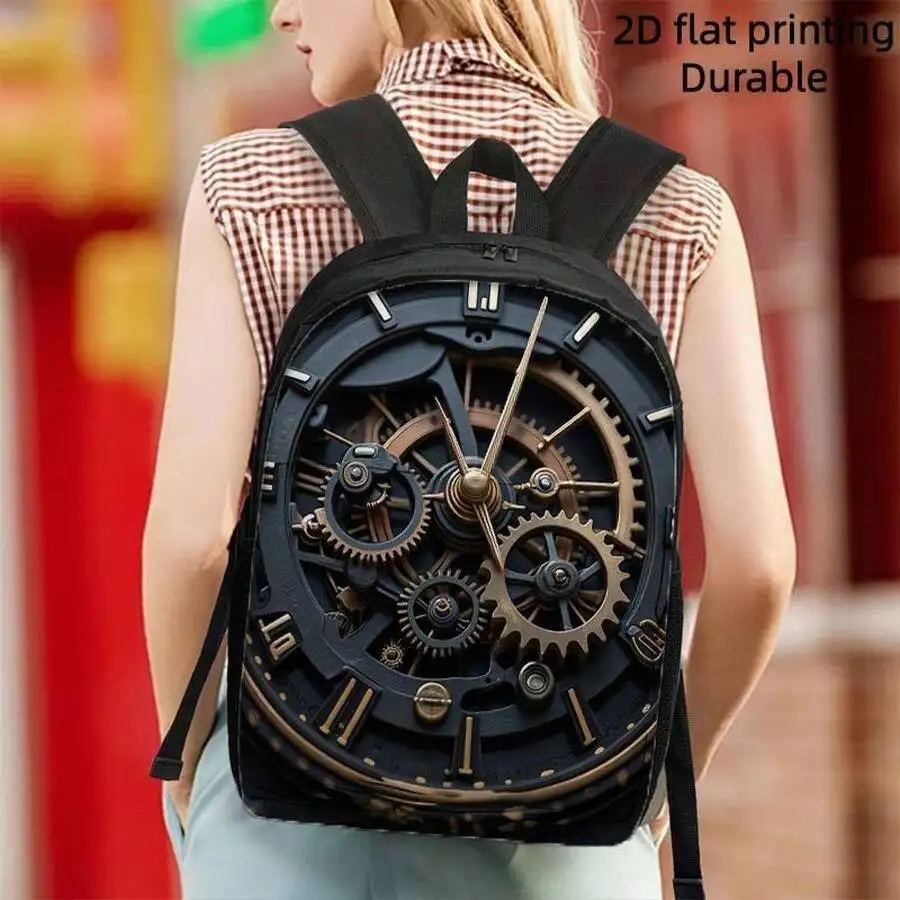 Steampunk Clock Design Backpack With Gears And Golden Hands Lightweight Large Capacity Adjustable Straps Zipper Closure
Steampunk Clock Design Backpack With Gears And Golden Hands Lightweight Large Capacity Adjustable Straps Zipper Closure