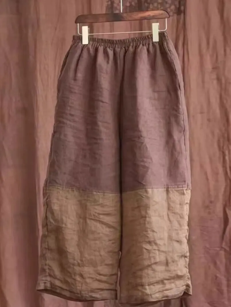 High Waist Wide Leg Nine-Tenths Pants Commuter Sle Brown Patchwork Loose Casual Trousers for Women plus Size Summer
High Waist Wide Leg Nine-Tenths Pants Commuter Sle Brown Patchwork Loose Casual Trousers for Women plus Size Summer