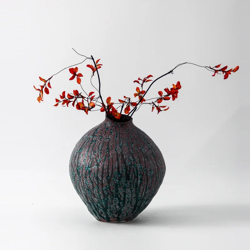 Wabi Sand Wind Color-changing Ceramic Vase Home Furnishing Round Flower Ornament Ornament
Wabi Sand Wind Color-changing Ceramic Vase Home Furnishing Round Flower Ornament Ornament