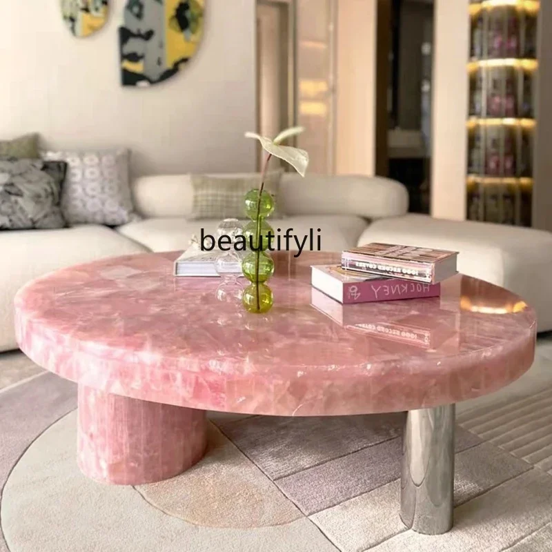 A50 Natural powder jade marble round coffee table marble coffee table light luxury marble Italian style
A50 Natural powder jade marble round coffee table marble coffee table light luxury marble Italian style